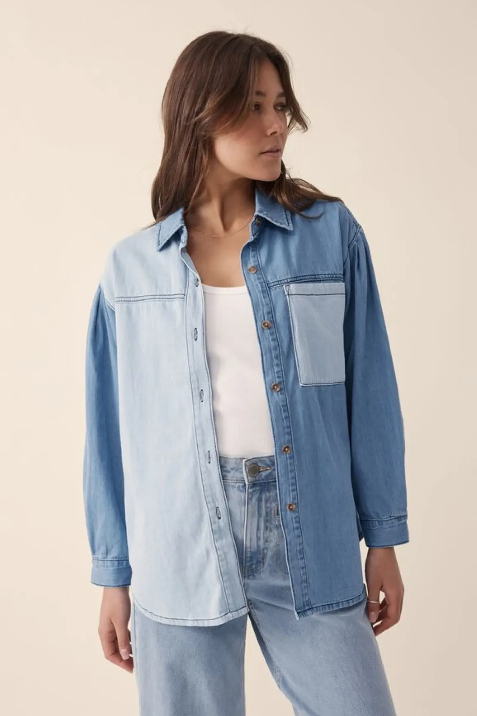 Ceres Life Long Sleeve Denim Shirt - Indigo Outlet