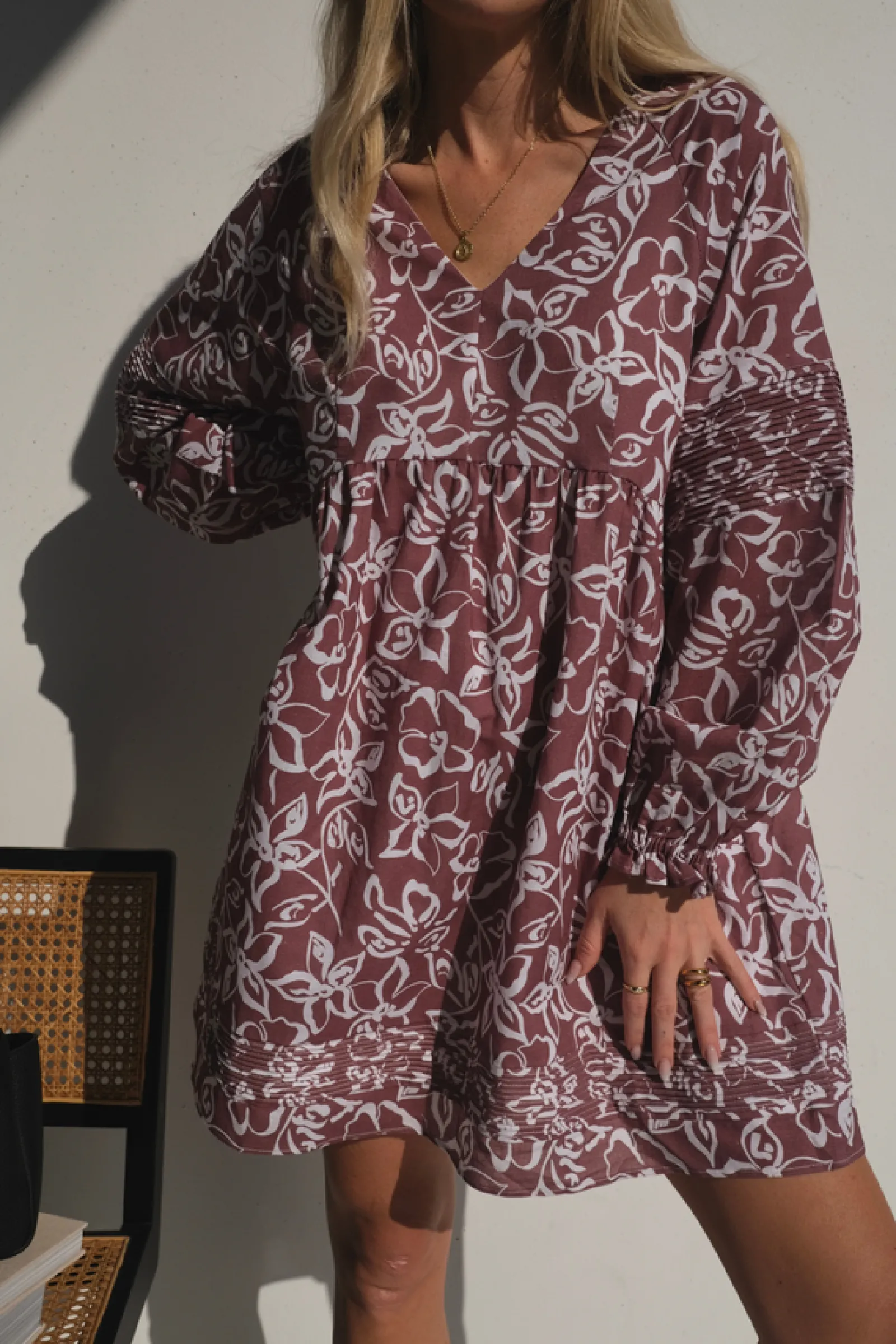 Lunar Fox Stevie Linen Dress - Sangria Discount