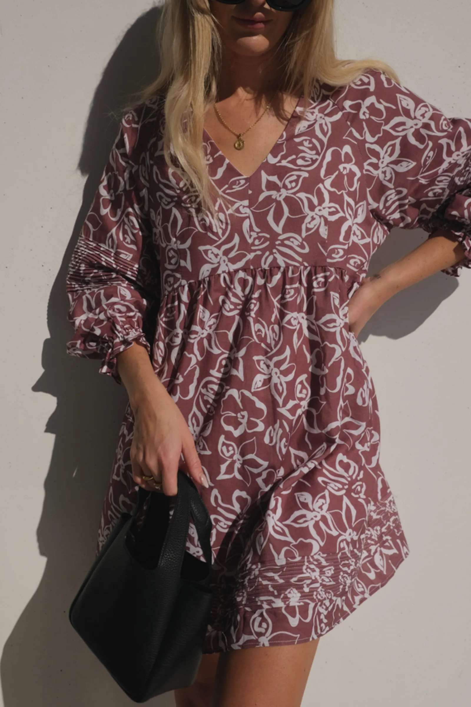 Lunar Fox Stevie Linen Dress - Sangria Discount