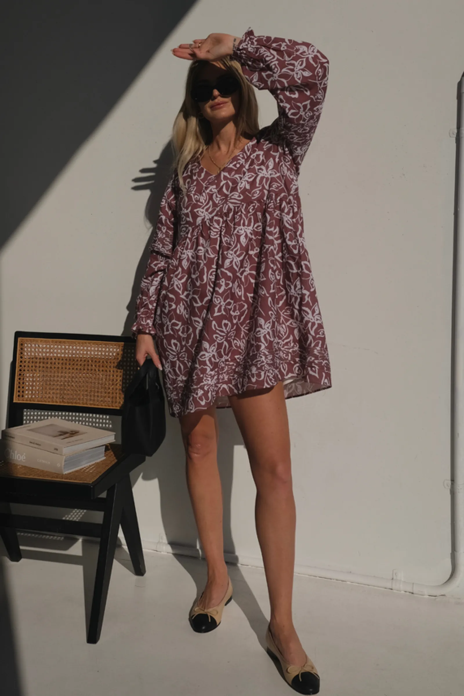 Lunar Fox Stevie Linen Dress - Sangria Discount