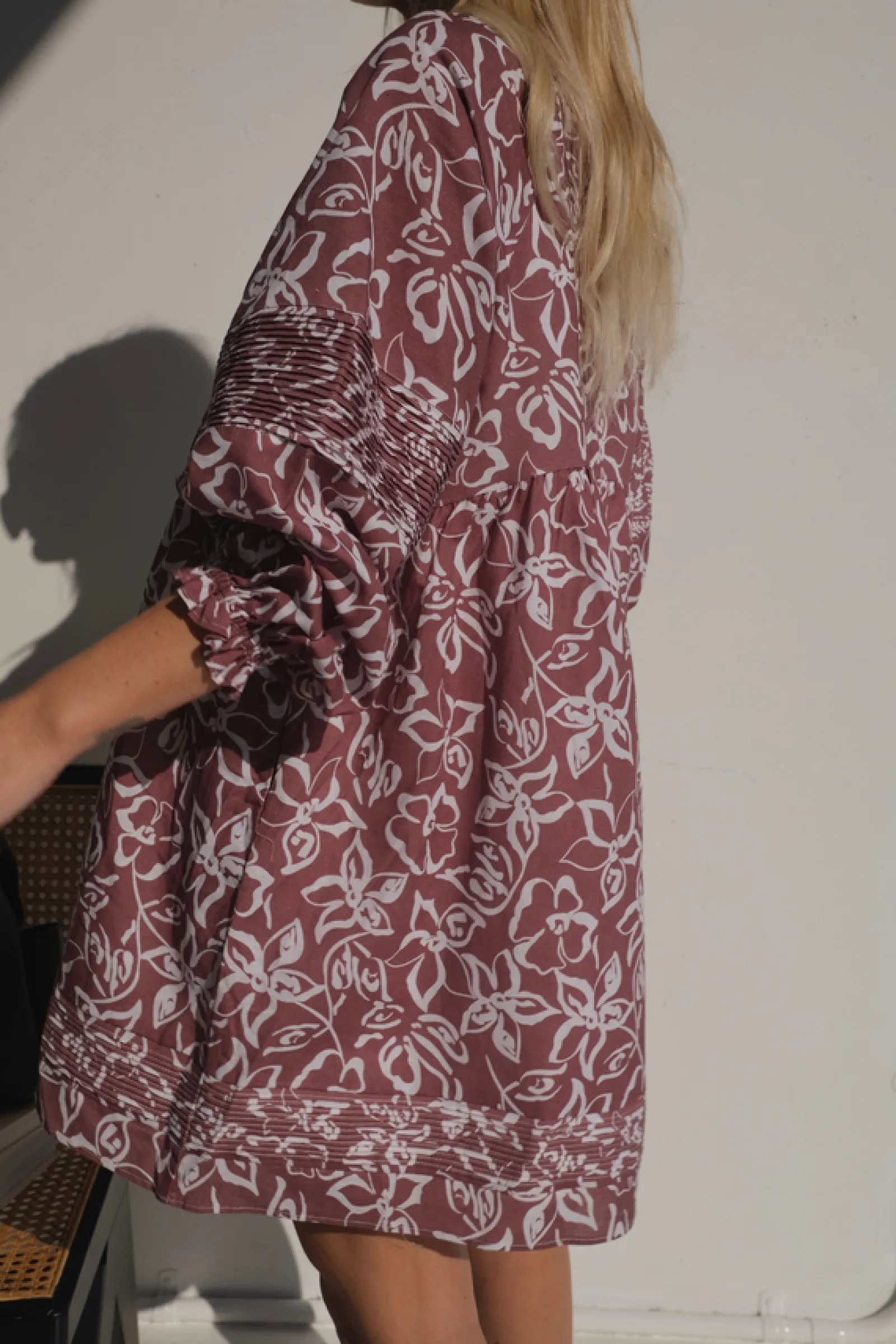 Lunar Fox Stevie Linen Dress - Sangria Discount