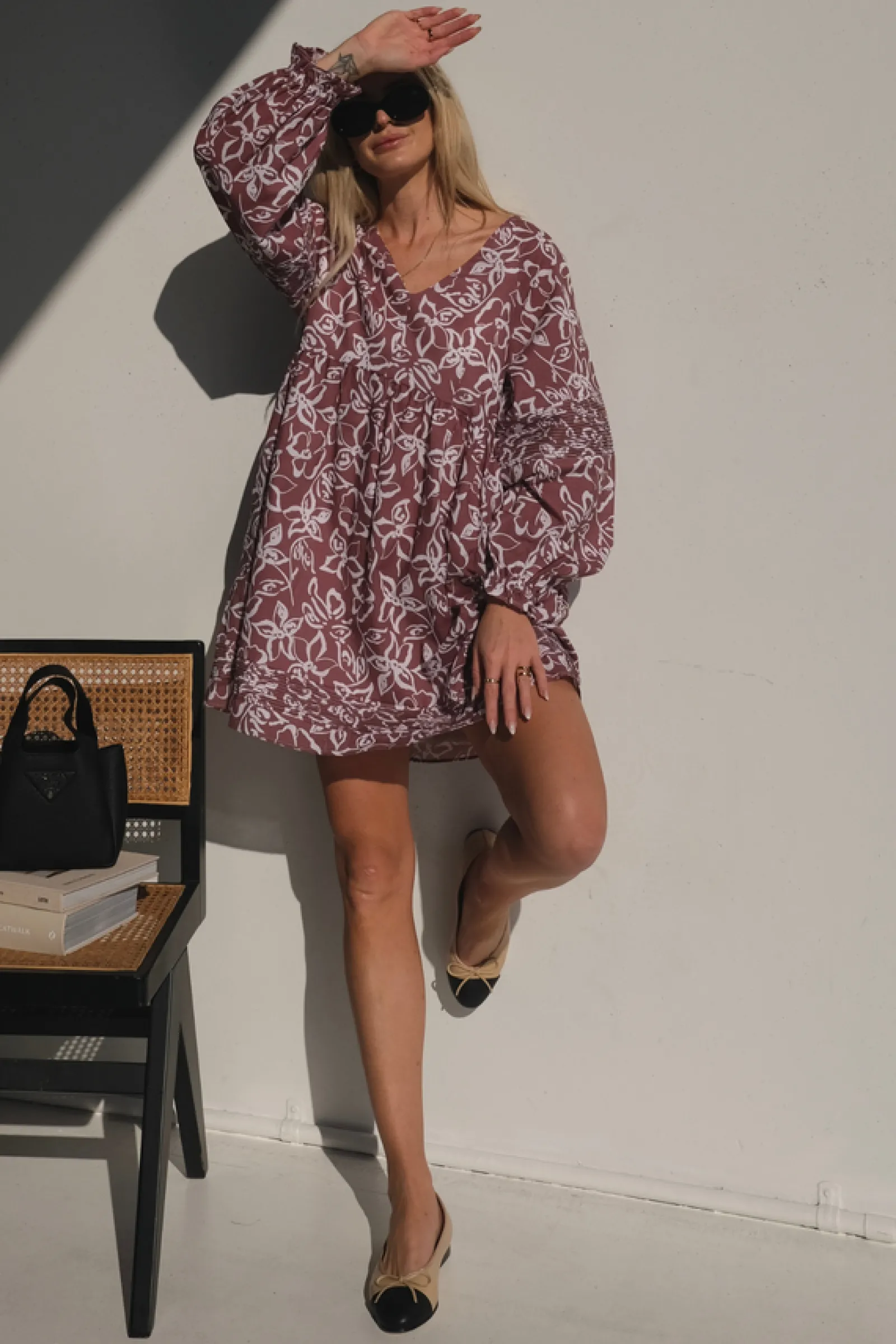 Lunar Fox Stevie Linen Dress - Sangria Discount