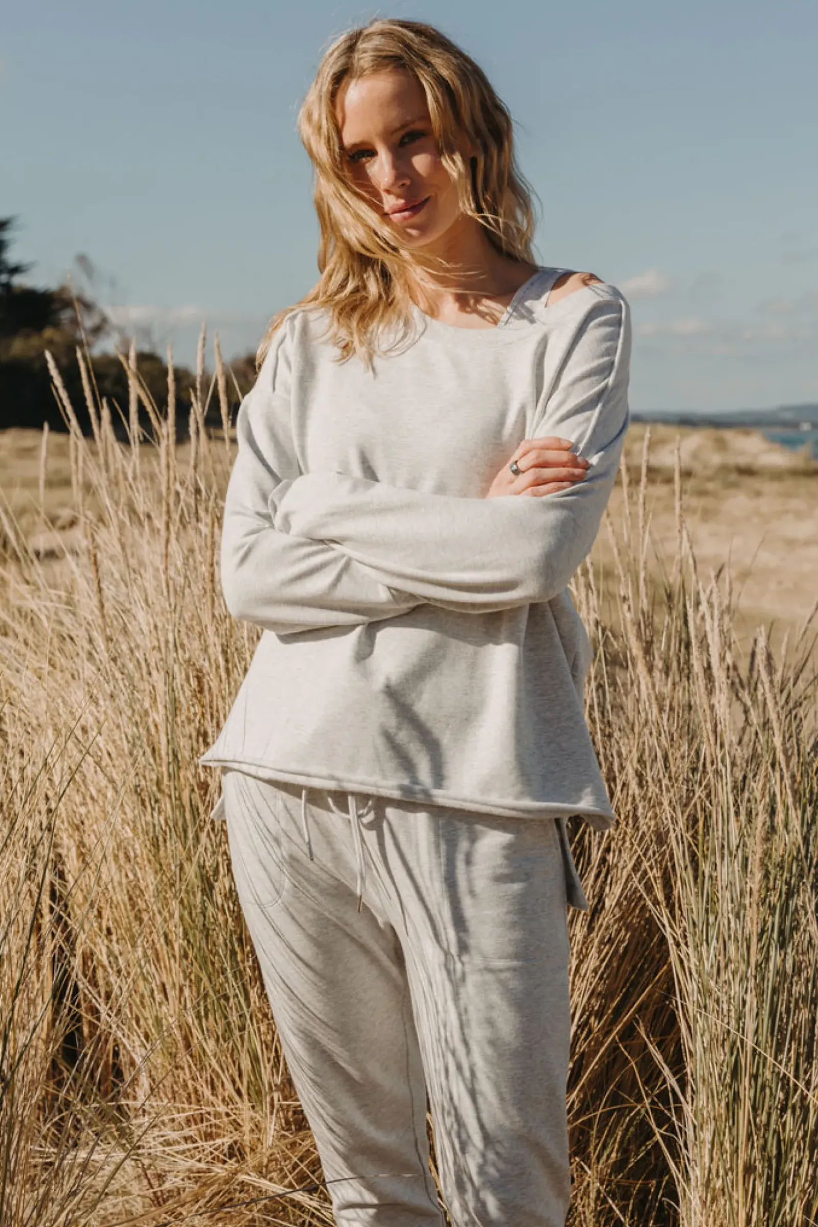Talamaya Heavenly Fleece Windcheater - Silver Marle Clearance