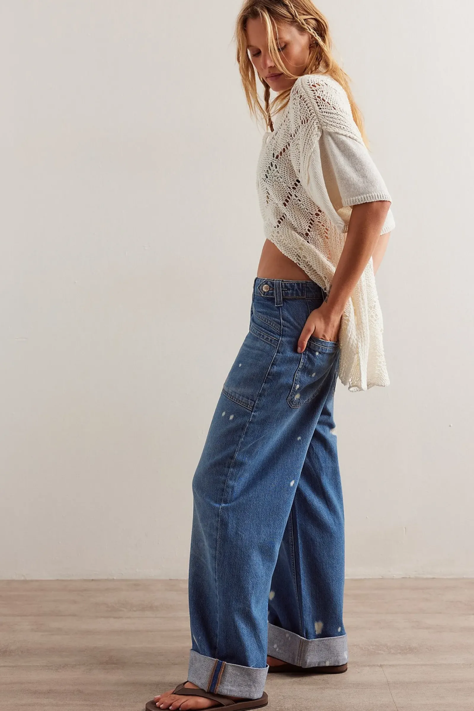 Free People Palmer Cuffed Jean Discount