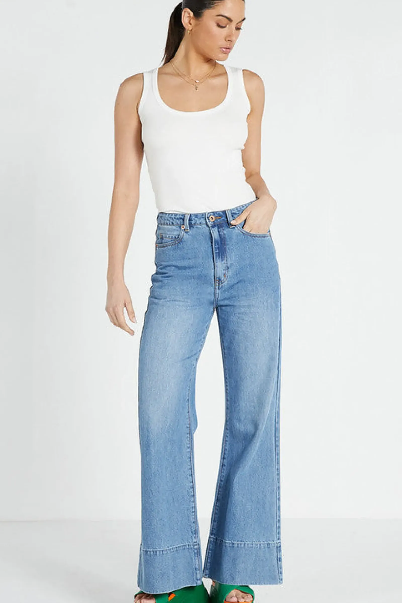 Bohemian Traders Flared Jean - Light Blue Sale