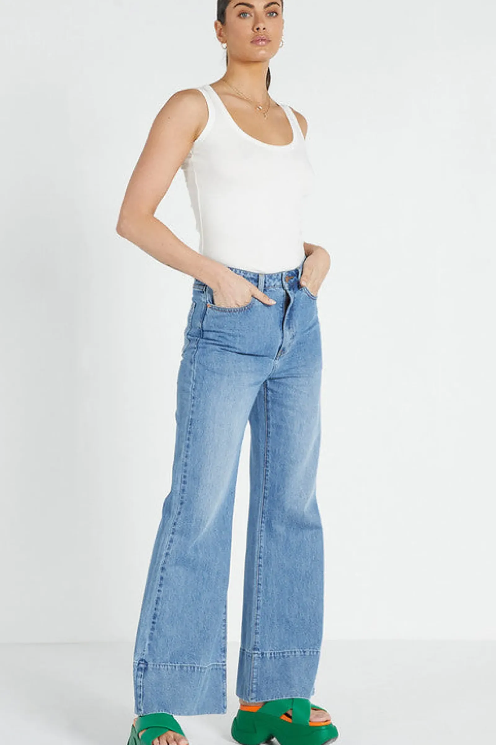 Bohemian Traders Flared Jean - Light Blue Sale