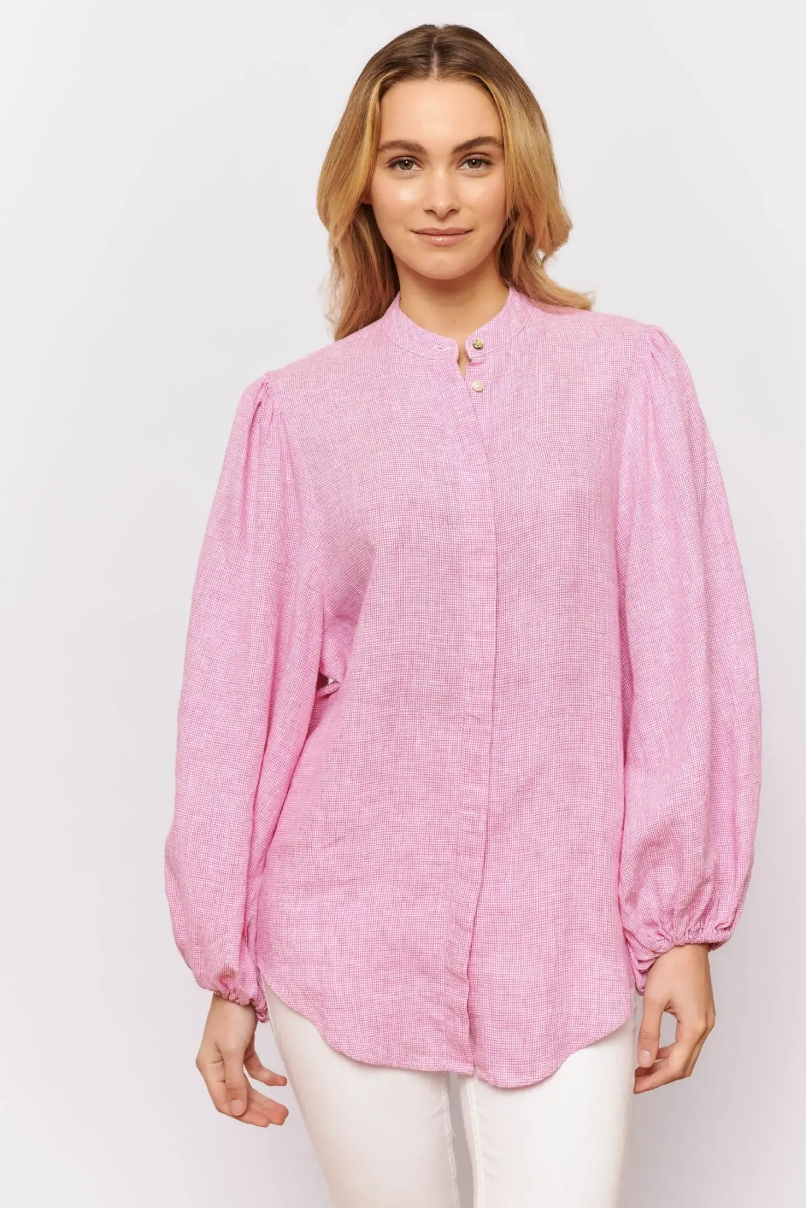 Alessandra Charade Shirt - Pink Houndstooth Online