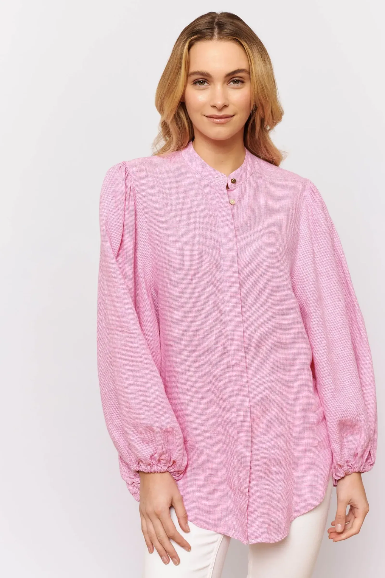 Alessandra Charade Shirt - Pink Houndstooth Online