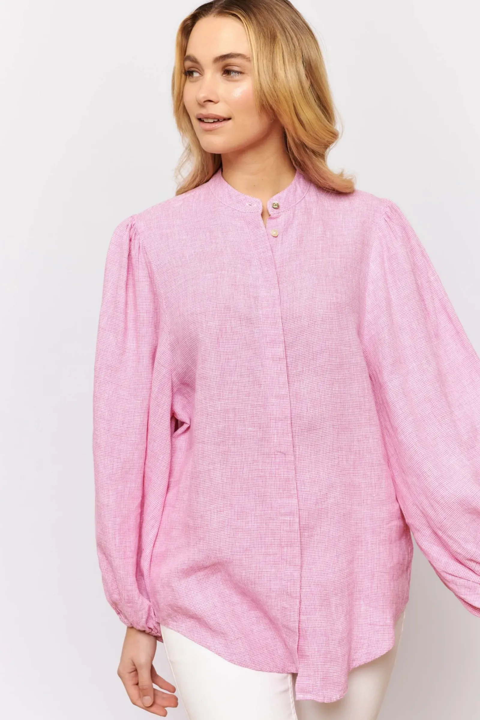 Alessandra Charade Shirt - Pink Houndstooth Online