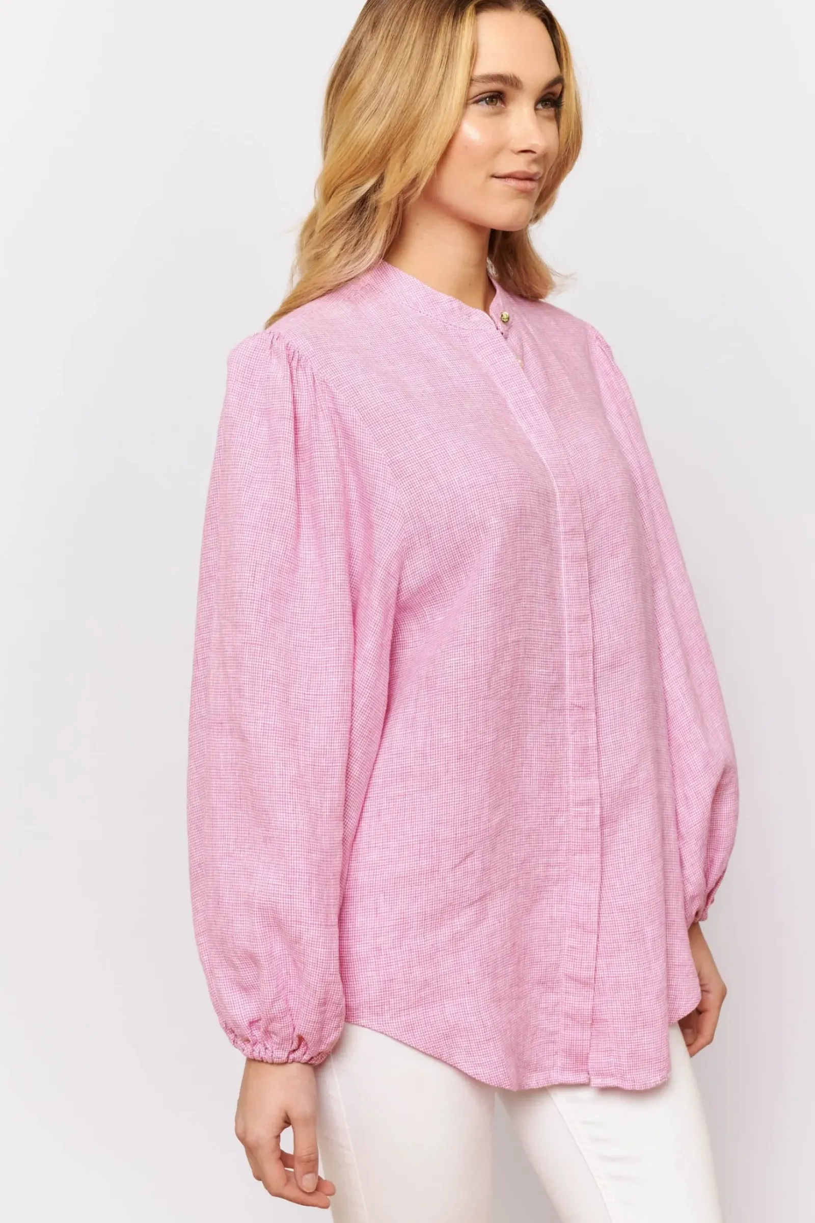 Alessandra Charade Shirt - Pink Houndstooth Online
