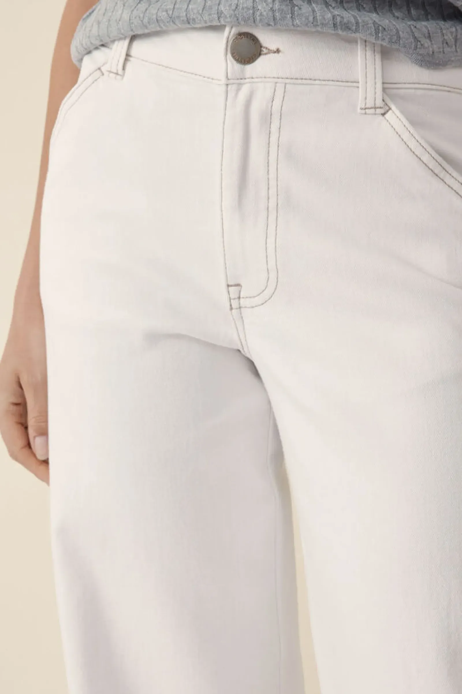 Ceres Life Classic Wide Leg Jean - Fresh Ecru Best