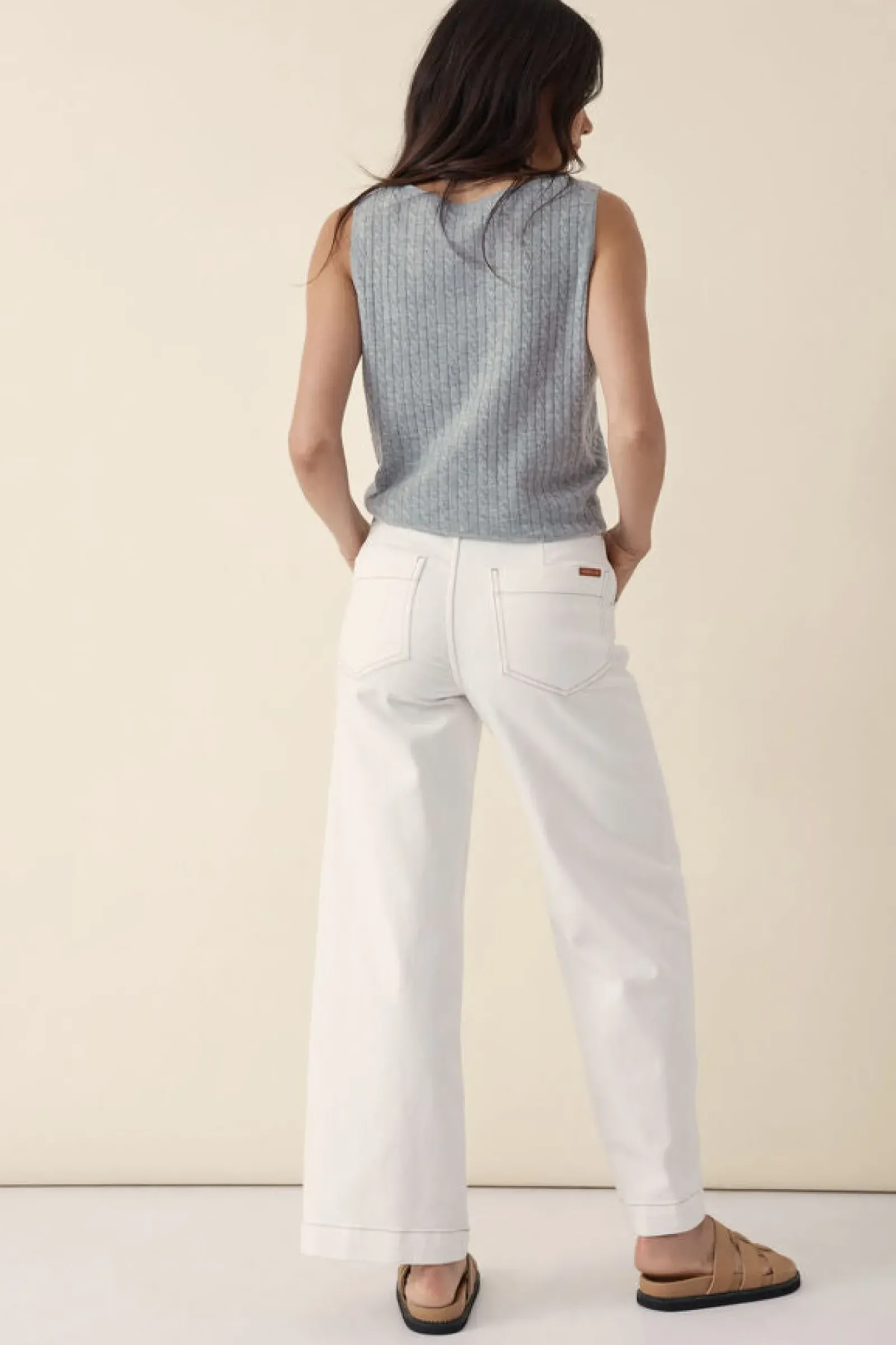 Ceres Life Classic Wide Leg Jean - Fresh Ecru Best