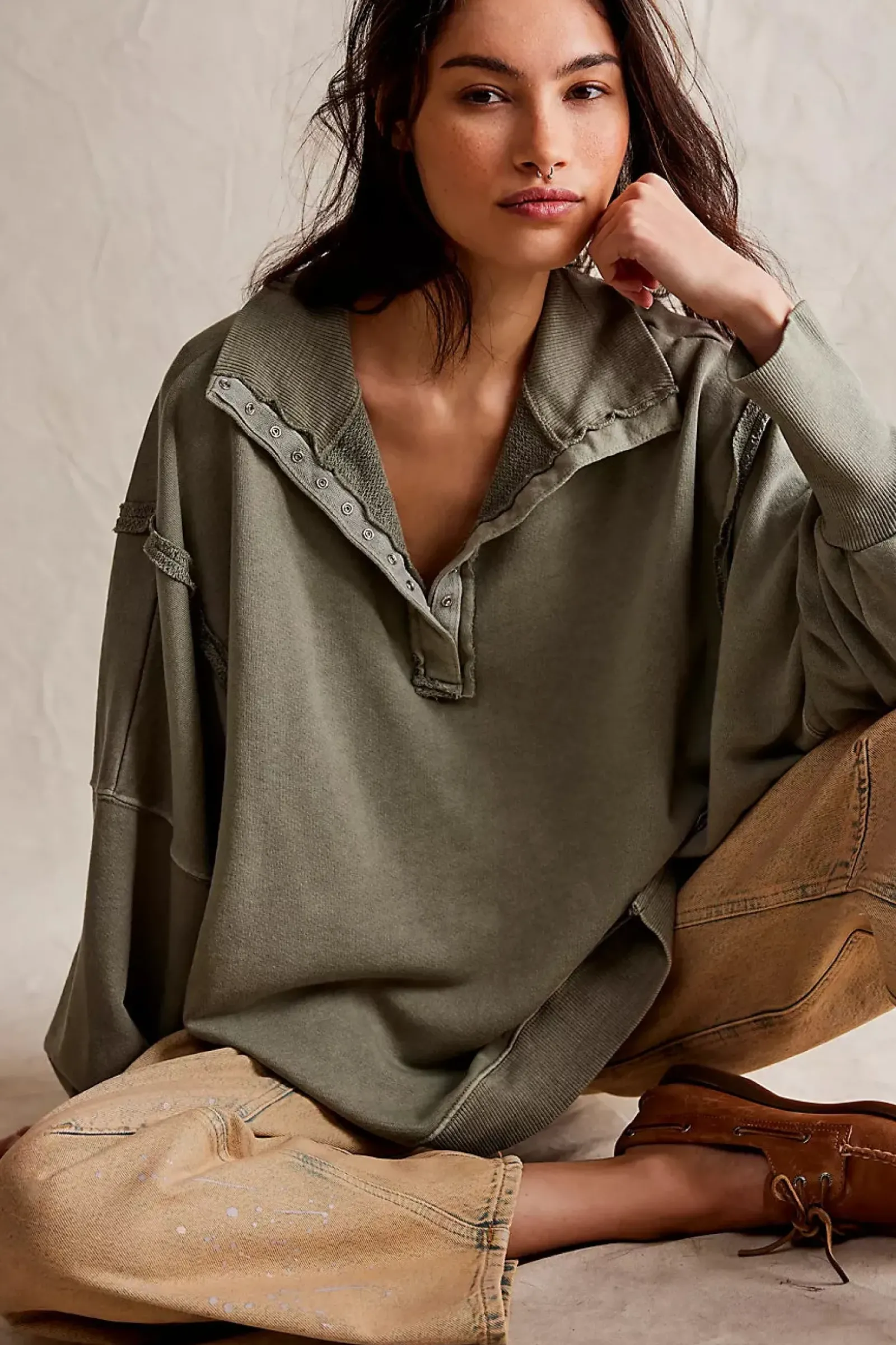 Free People Camden Henley - Laurel Oak New