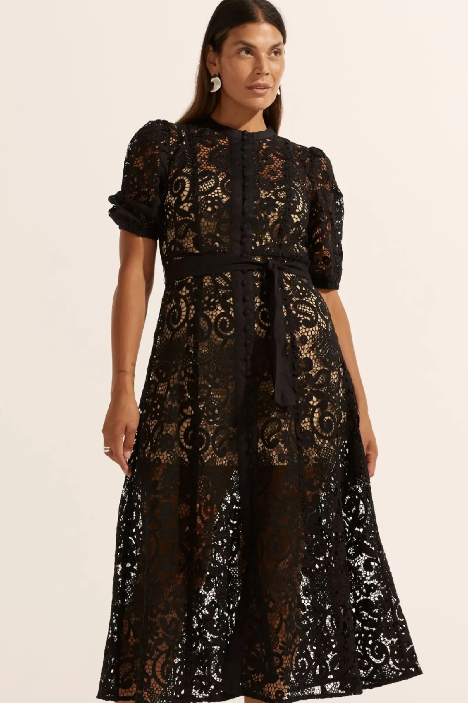 Zoe Kratzmann Lyric Lace Dress - Black New