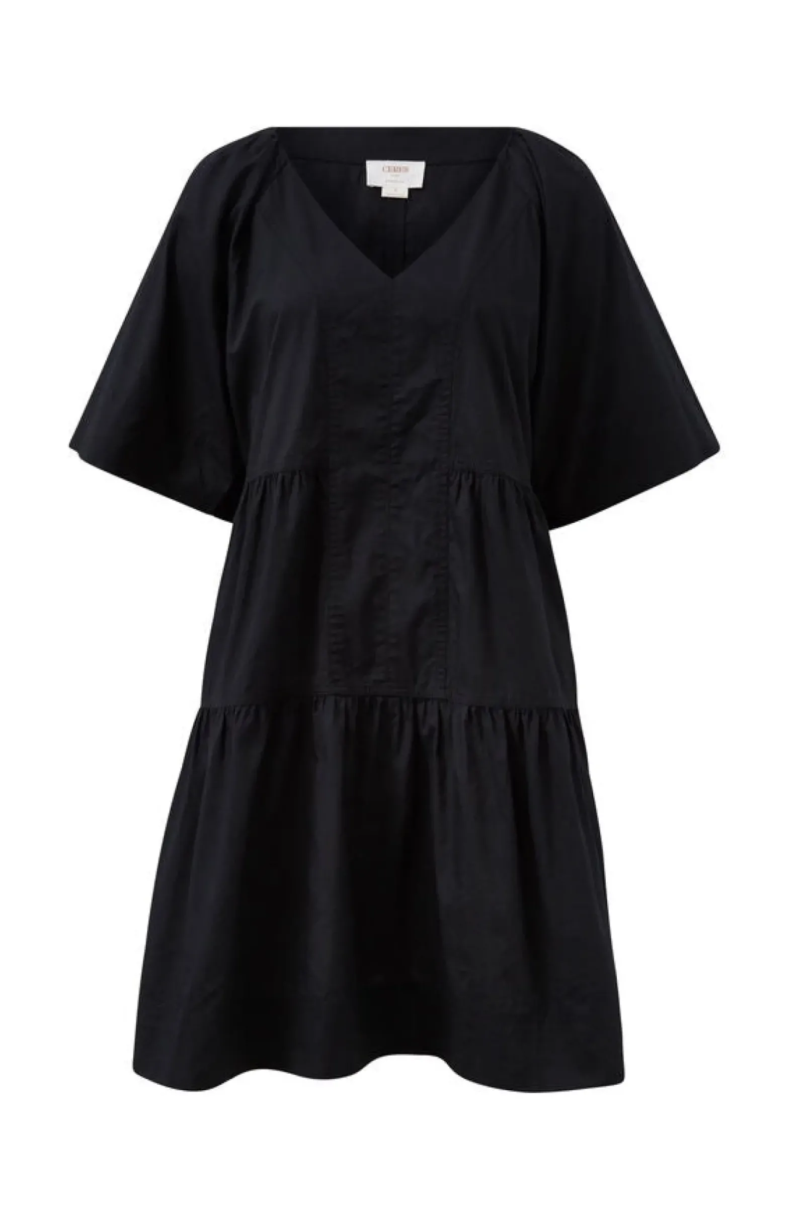 Ceres Life Tiered Poplin Mini Dress - Black Sale