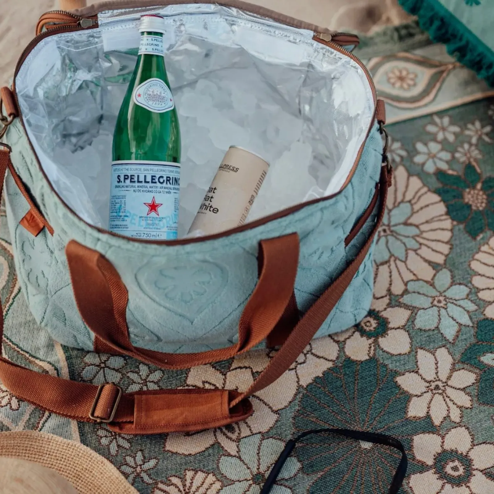 Wandering Folk Daisy Cooler Bag Large - Peppermint Best