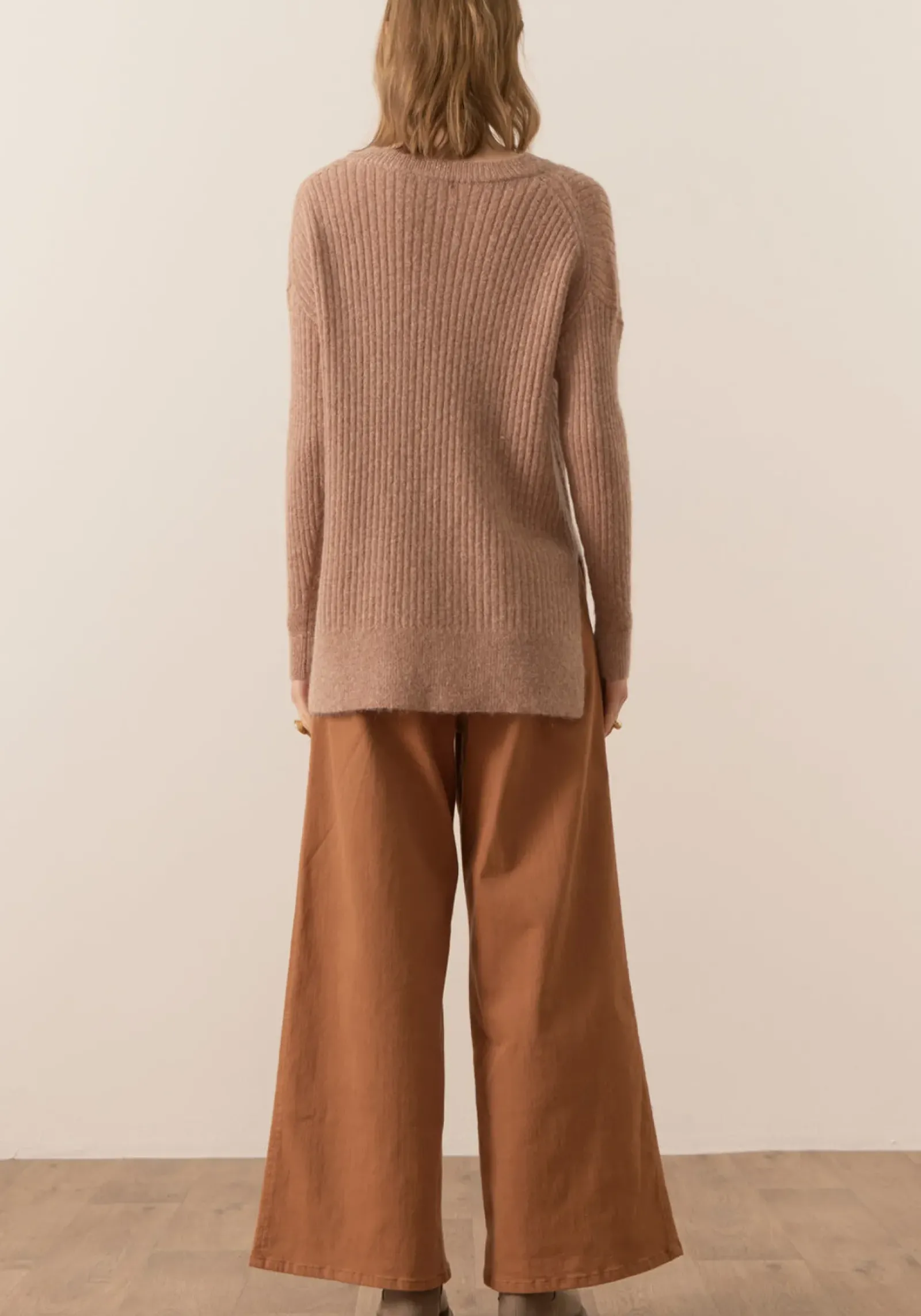 Pol Fitch Ribbed Knit - Blush Sale