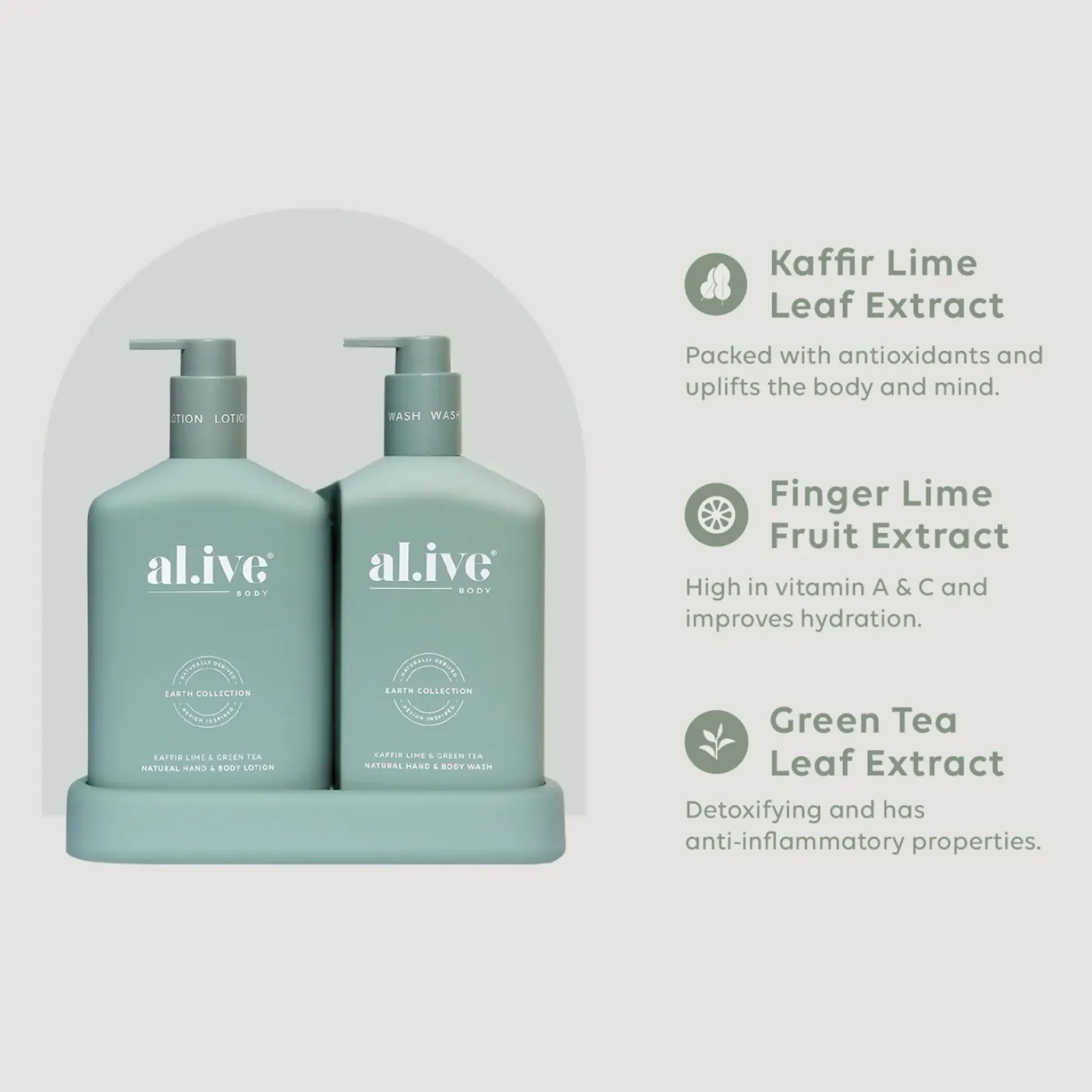 Al.ive Wash & Lotion Duo - Kaffir Lime & Green Tea Discount