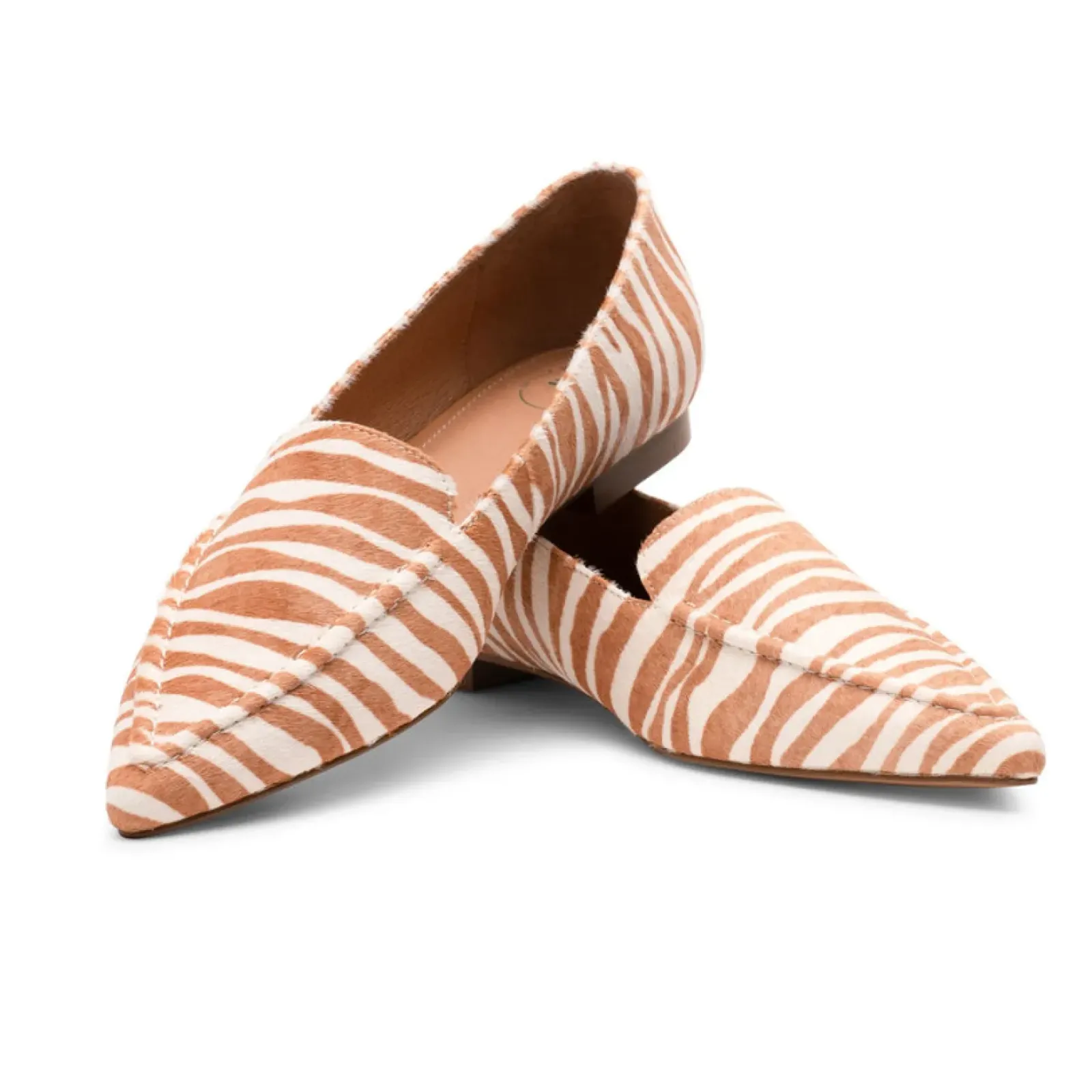 Millwoods Poplar Pointed Flat- Brown Zebra Fashion