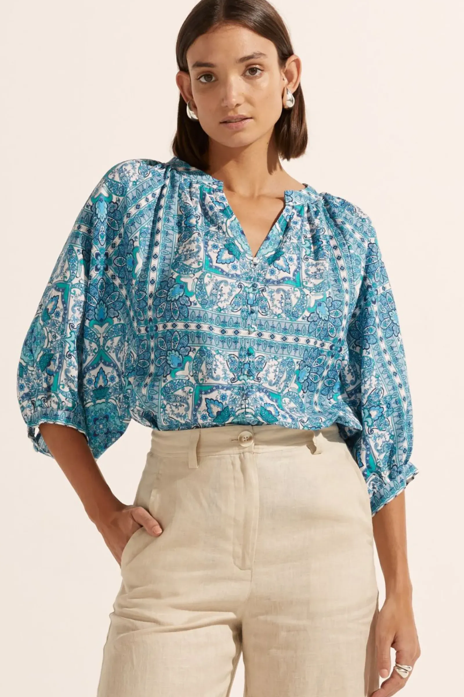 Zoe Kratzmann Hanker Top - Sapphire Tile Sale