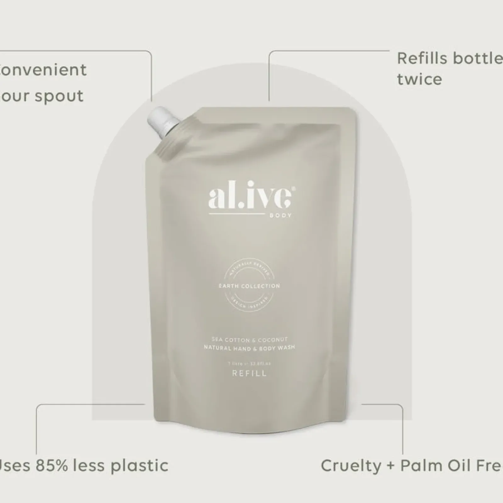 Al.ive Sea Cotton & Coconut Wash - Refill Discount