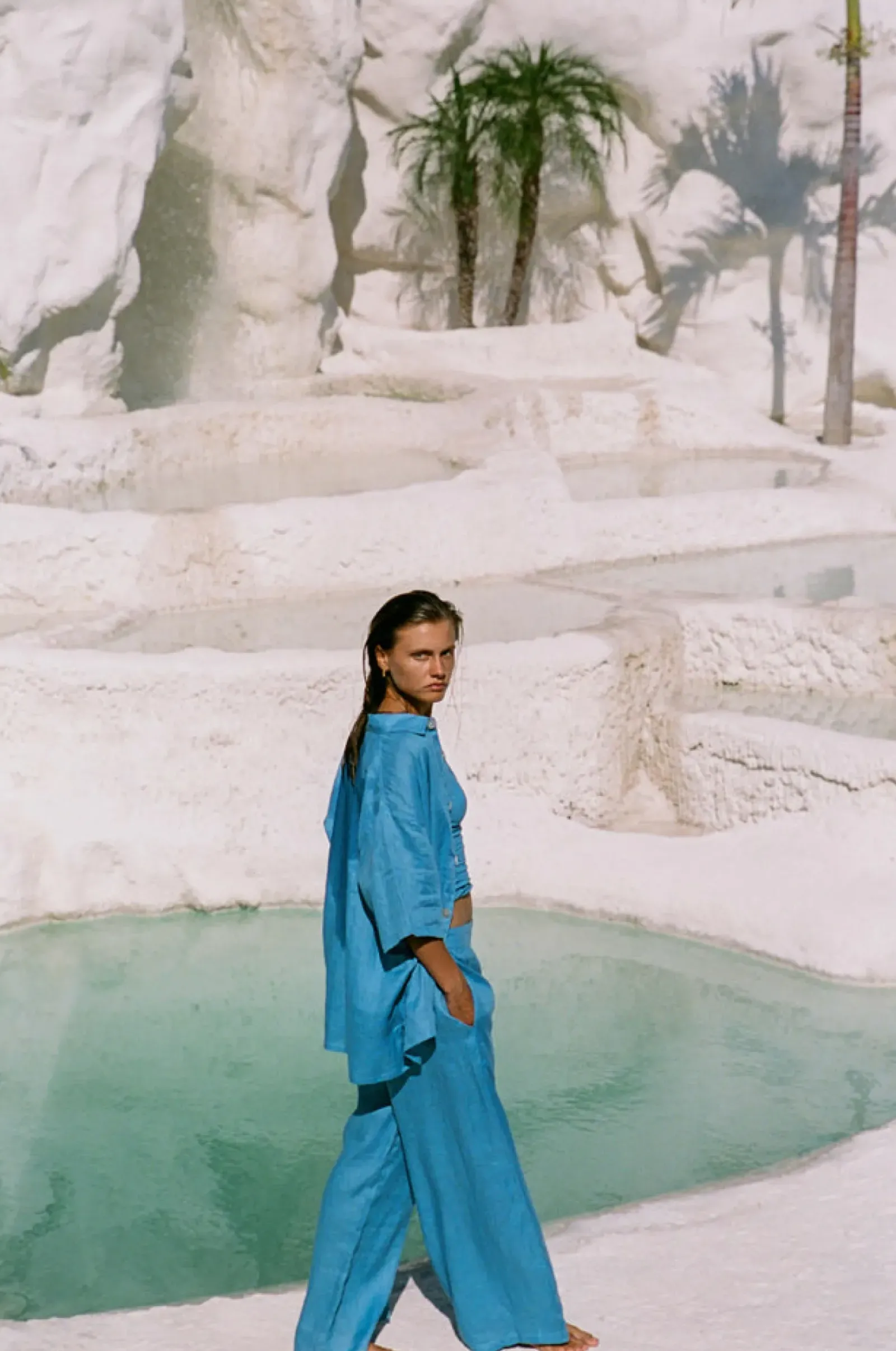 Hobo & Hatch Hobo & Hatch Breeze Trouser - Ocean Hot