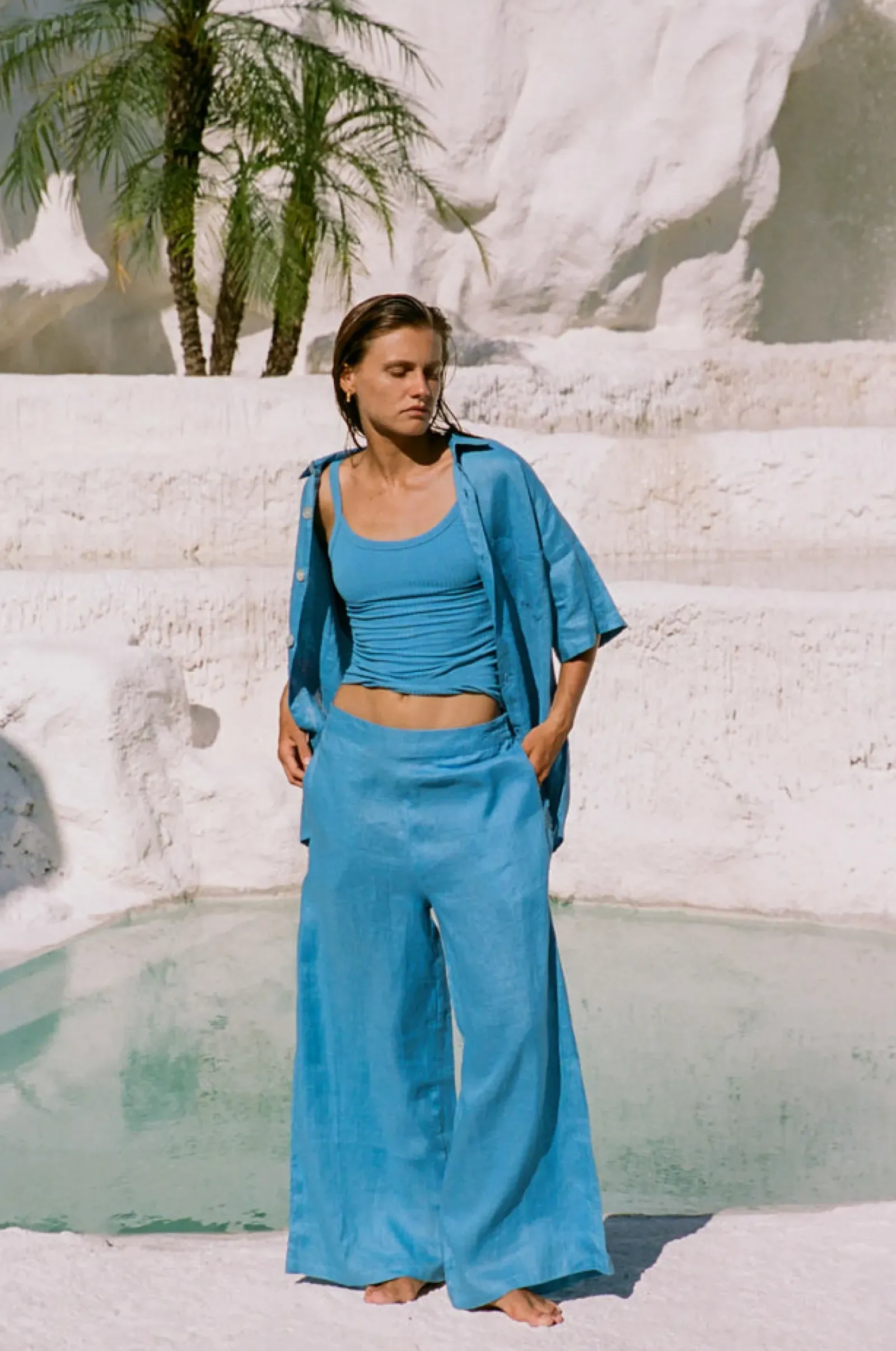 Hobo & Hatch Hobo & Hatch Breeze Trouser - Ocean Hot