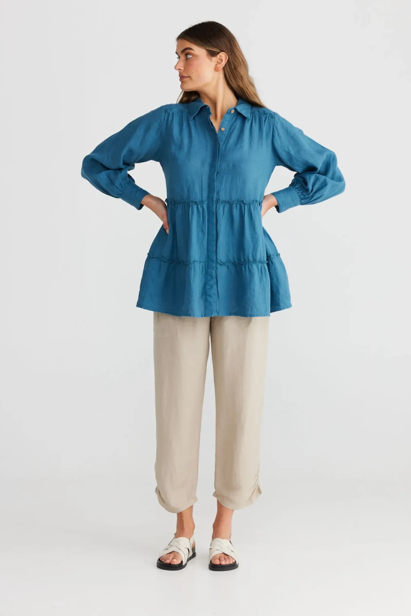 The Shanty Mia Top - Blue Steel Outlet