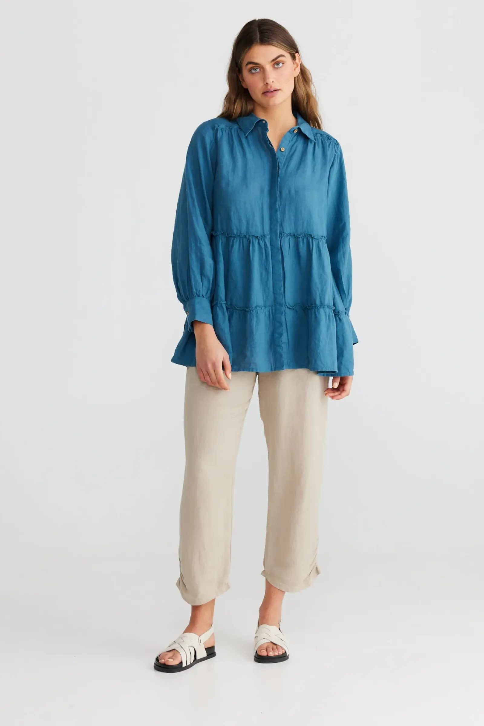 The Shanty Mia Top - Blue Steel Outlet