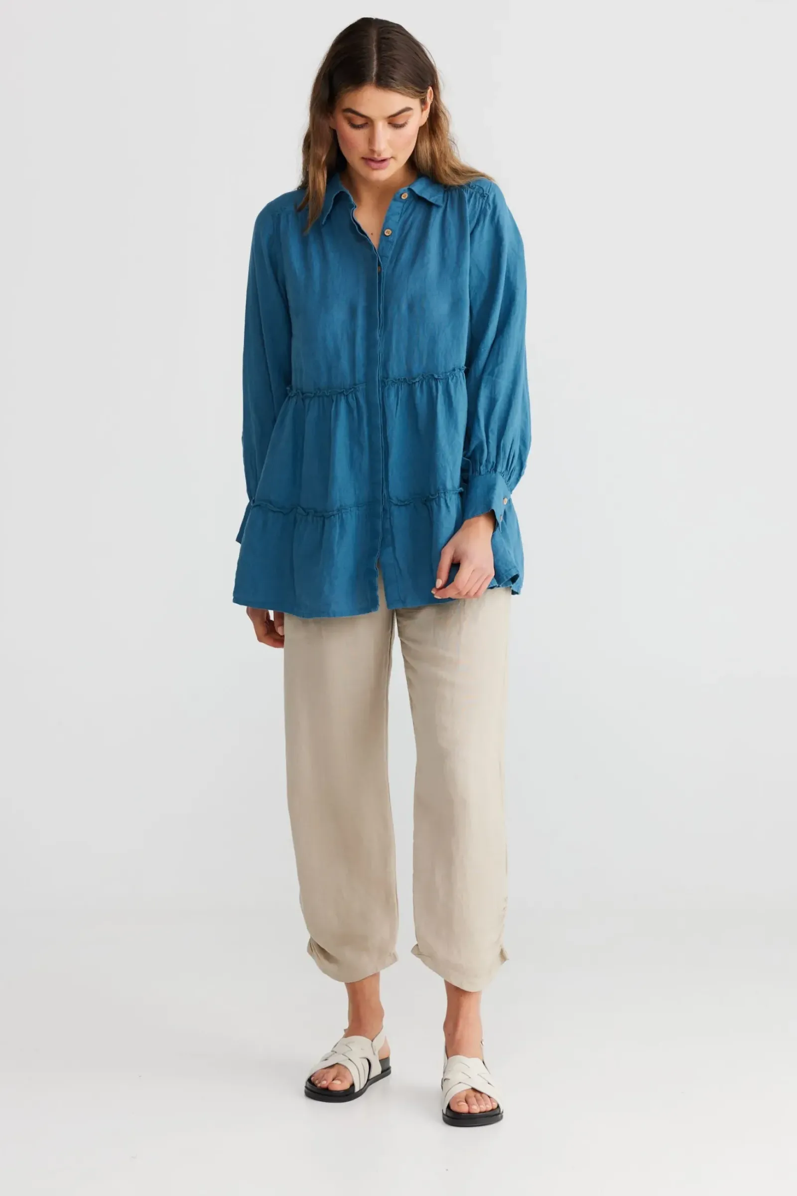 The Shanty Mia Top - Blue Steel Outlet