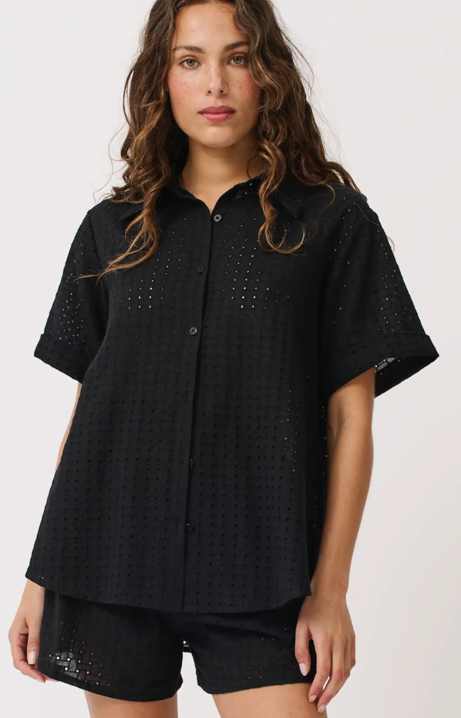 Cartel & Willow Cartel & Willow Tully Shirt - Black Broderie Discount