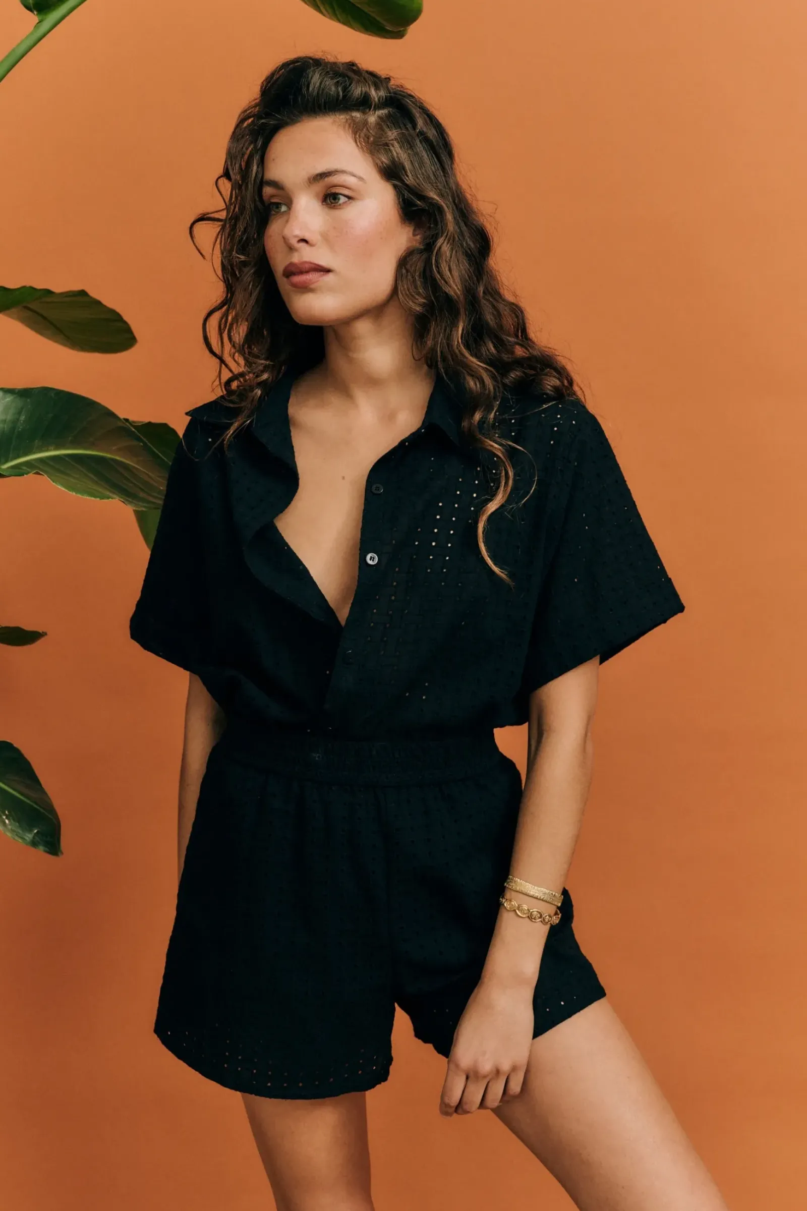 Cartel & Willow Cartel & Willow Tully Shirt - Black Broderie Discount