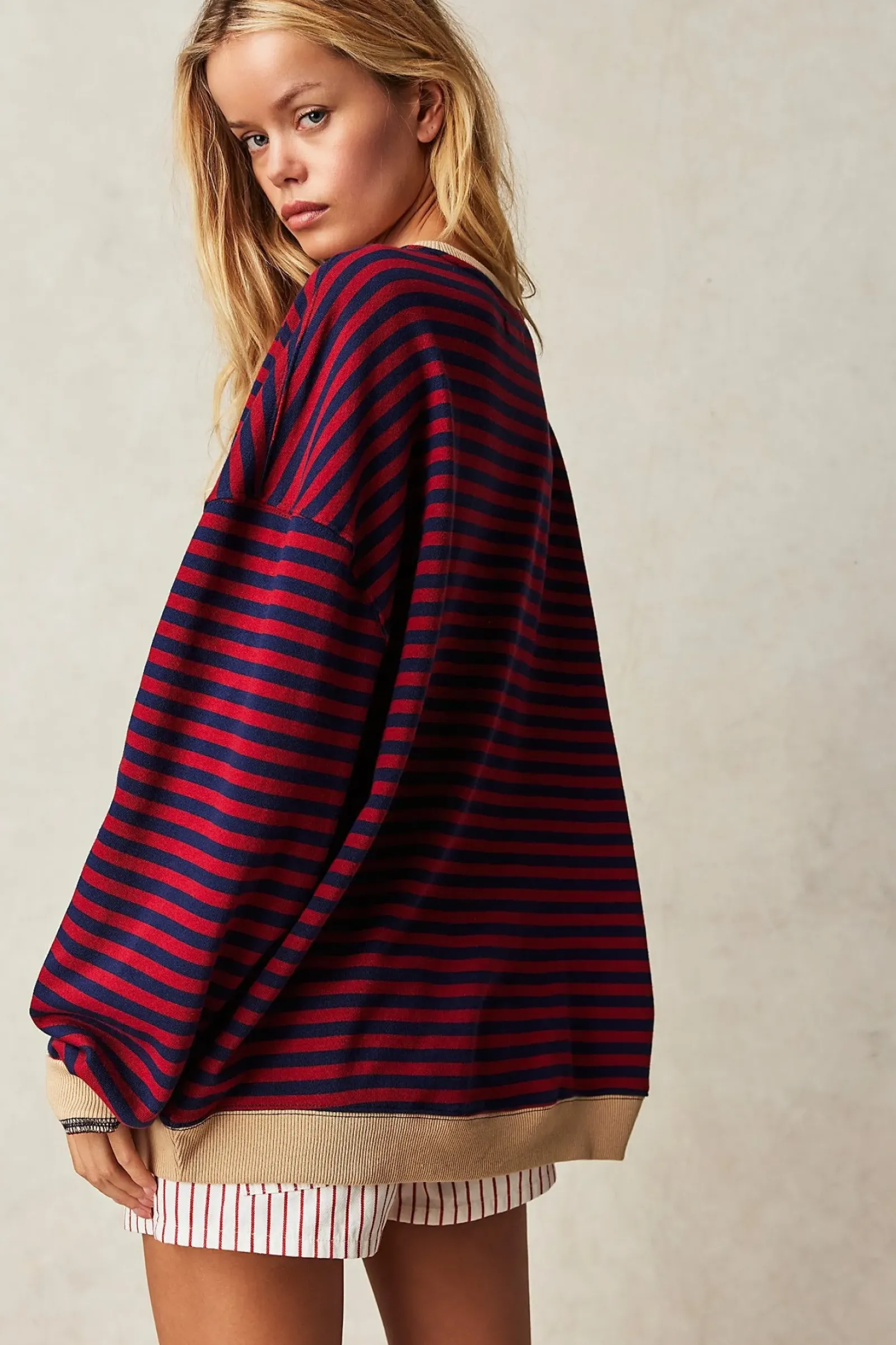 Free People Classic Striped Crew - Nautical Combo Sale