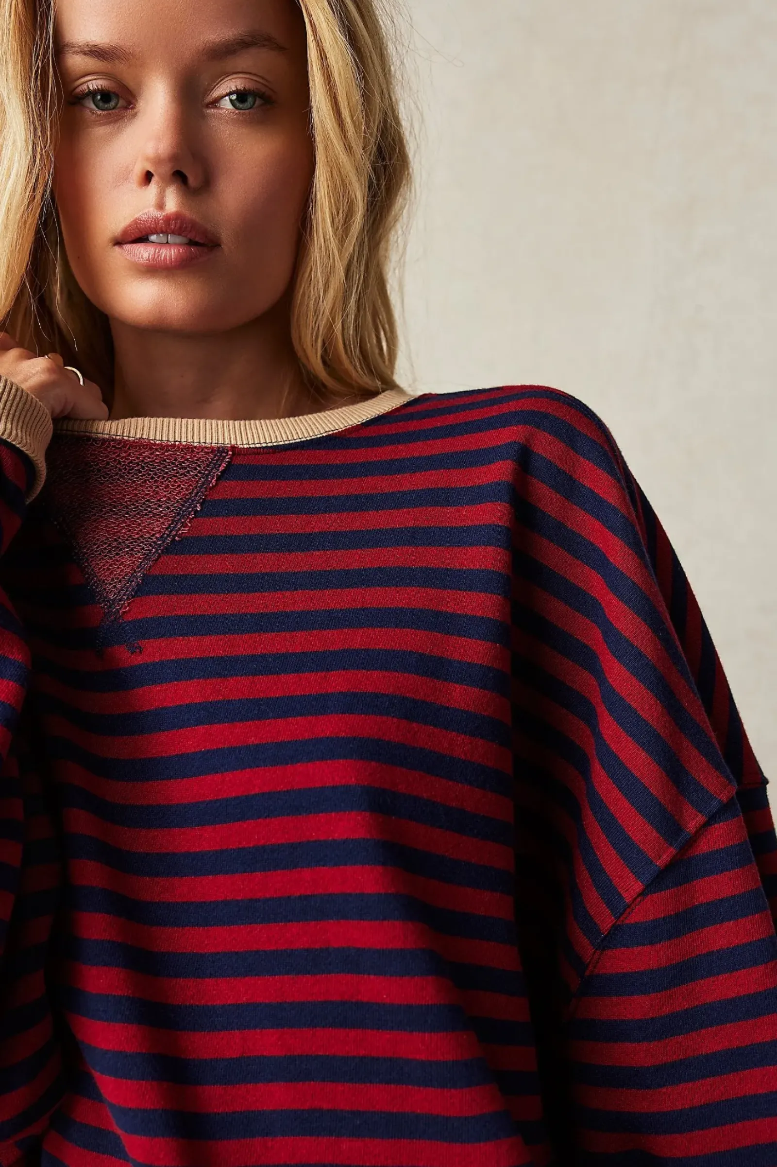 Free People Classic Striped Crew - Nautical Combo Sale