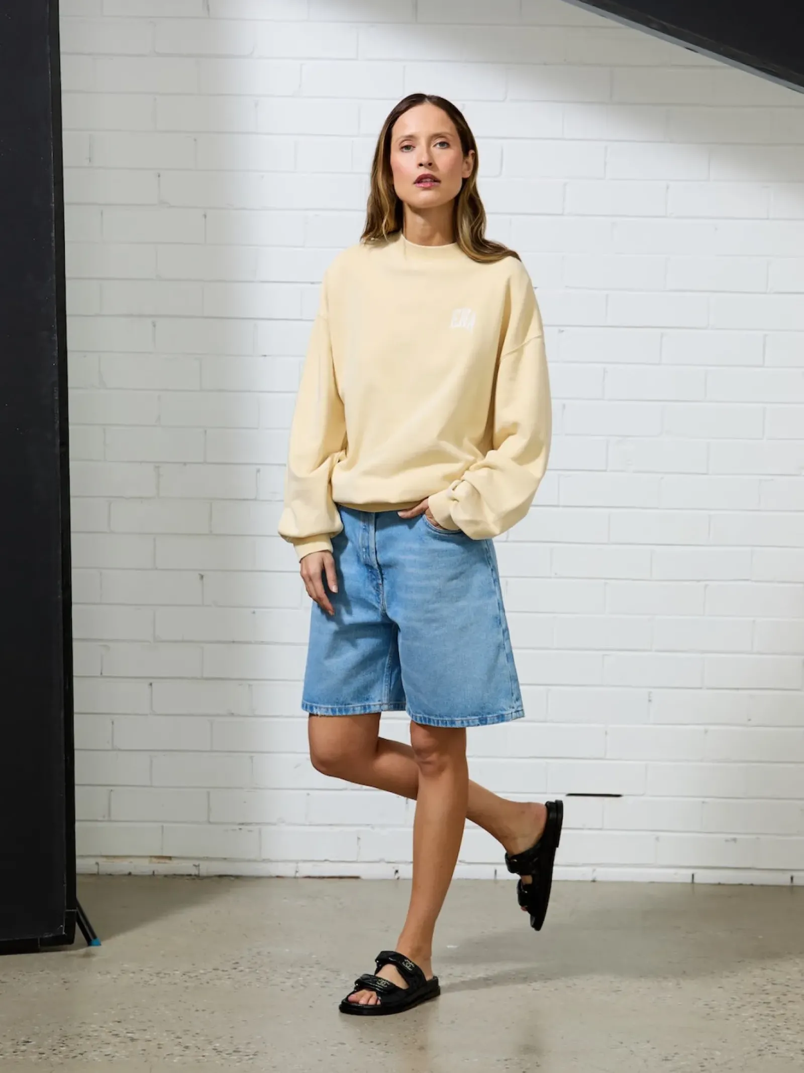 Ena Pelly Vintage Sport Sweatshirt - Lemon Discount