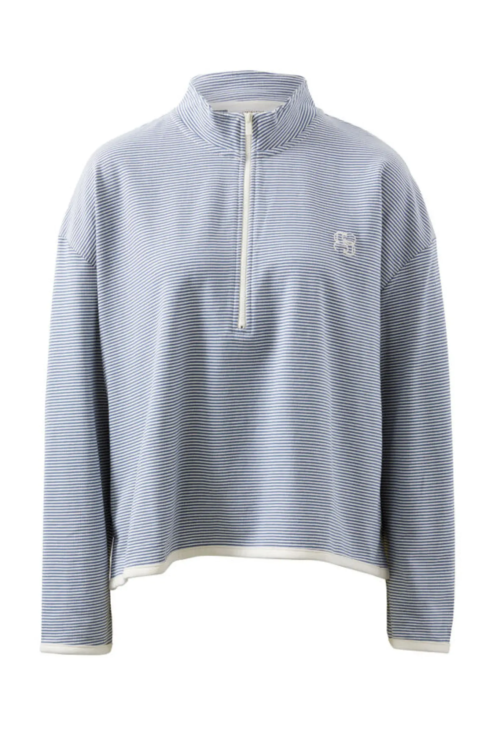 Ceres Life Boxy Zip Sweat - Moonlight Fine Stripe Sale
