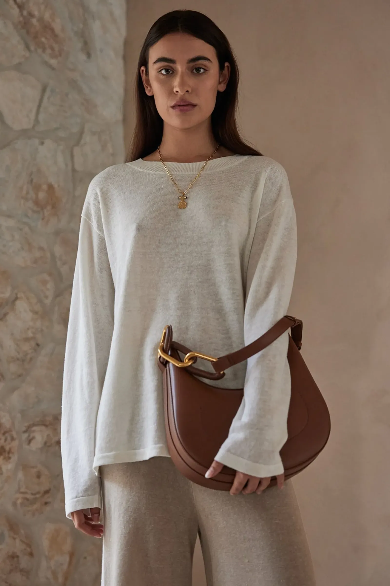 ARCAA Hugo Long Sleeve T-Shirt - Cream Outlet