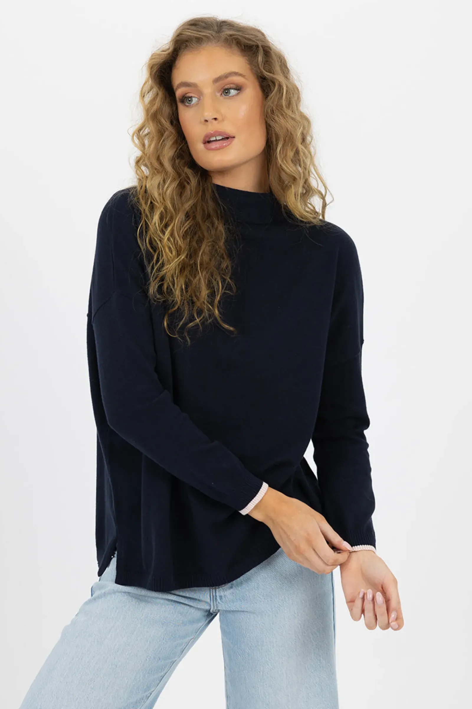 Humidity Heidi Knit Top - Navy Sale