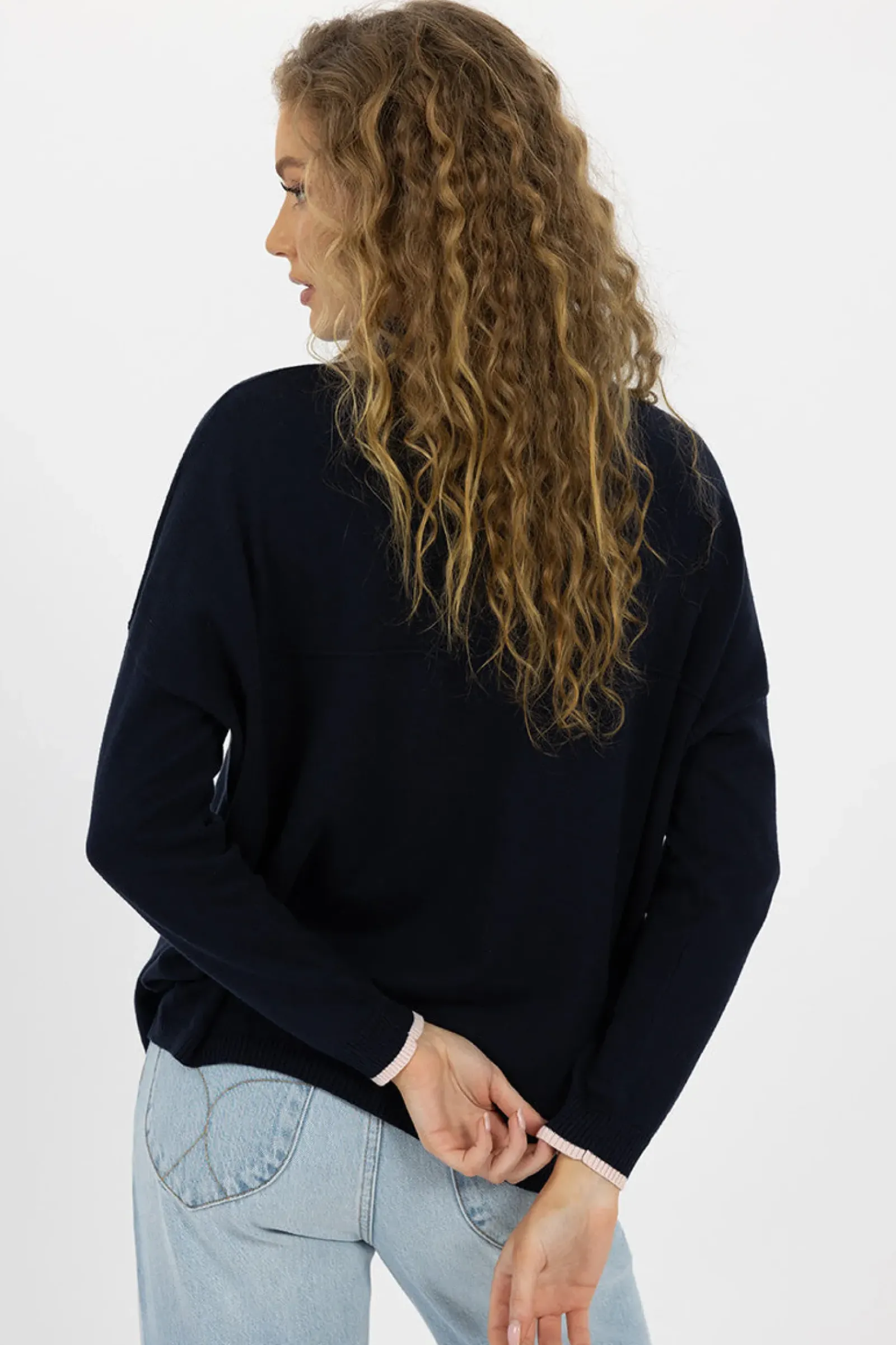 Humidity Heidi Knit Top - Navy Sale