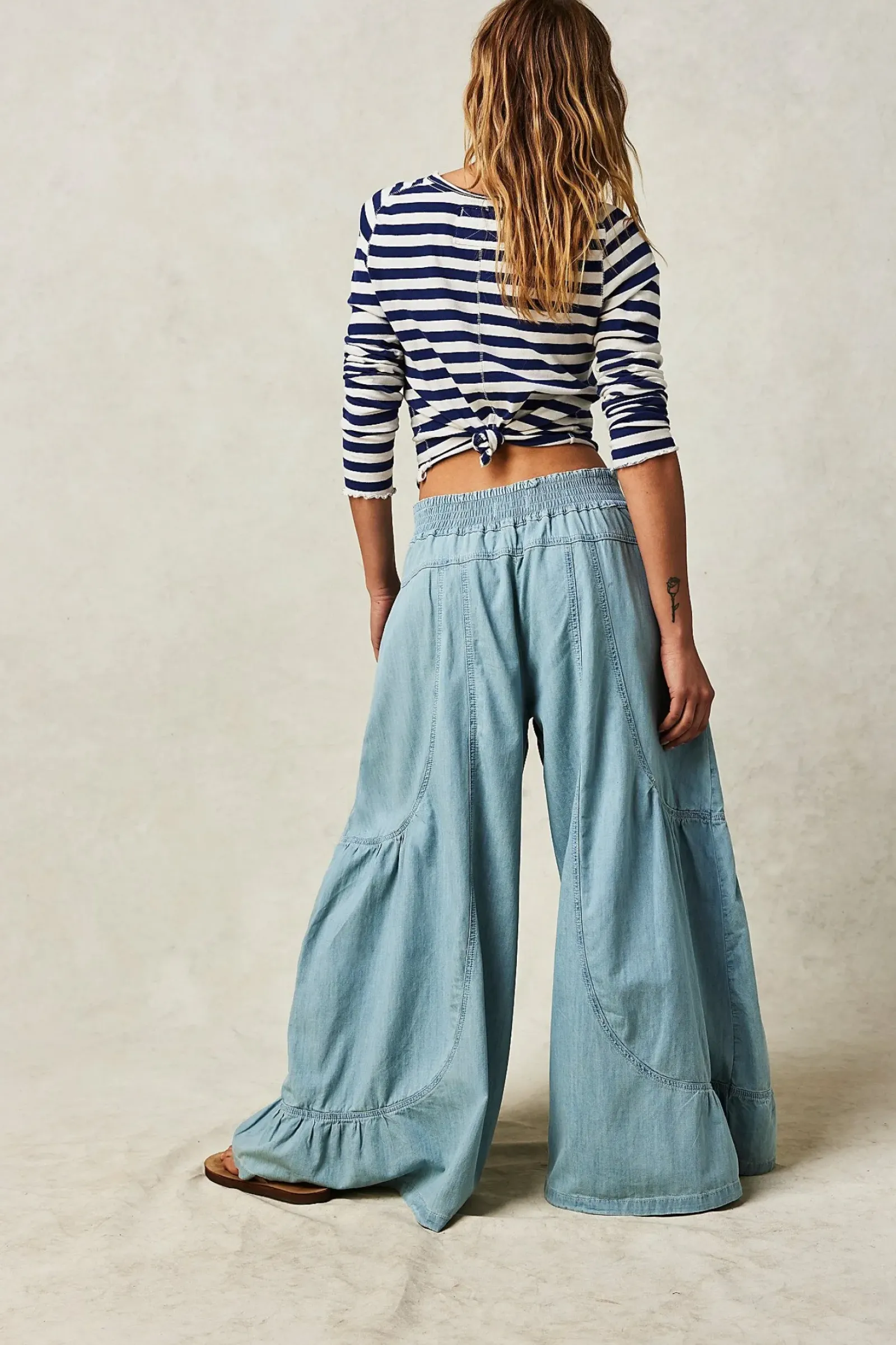 Free People Dawn on Me Wide Leg Jeans - Moonlit Outlet