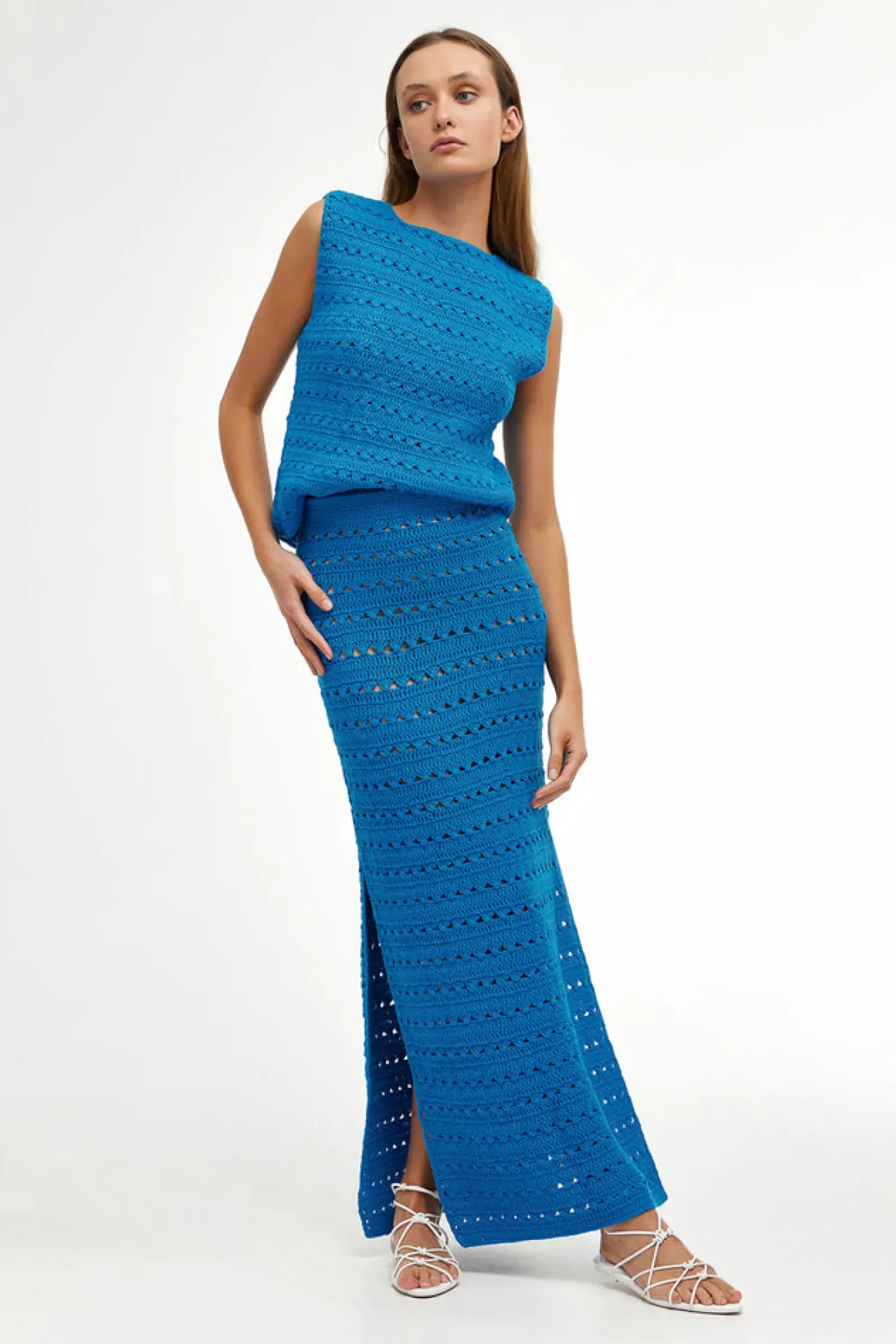 Kinney Laura Crochet Top - Blue Fashion