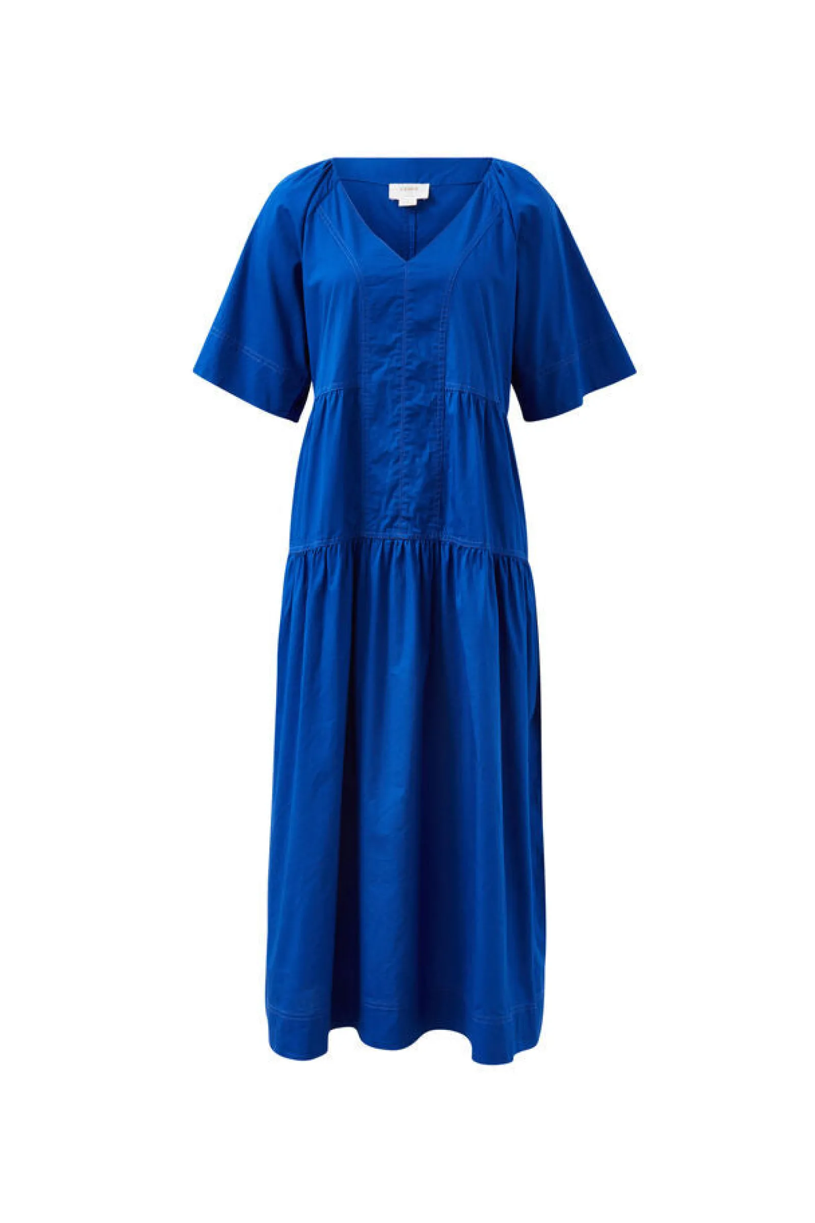 Ceres Life Tiered Poplin Midi Dress - Fresh Cobalt Discount
