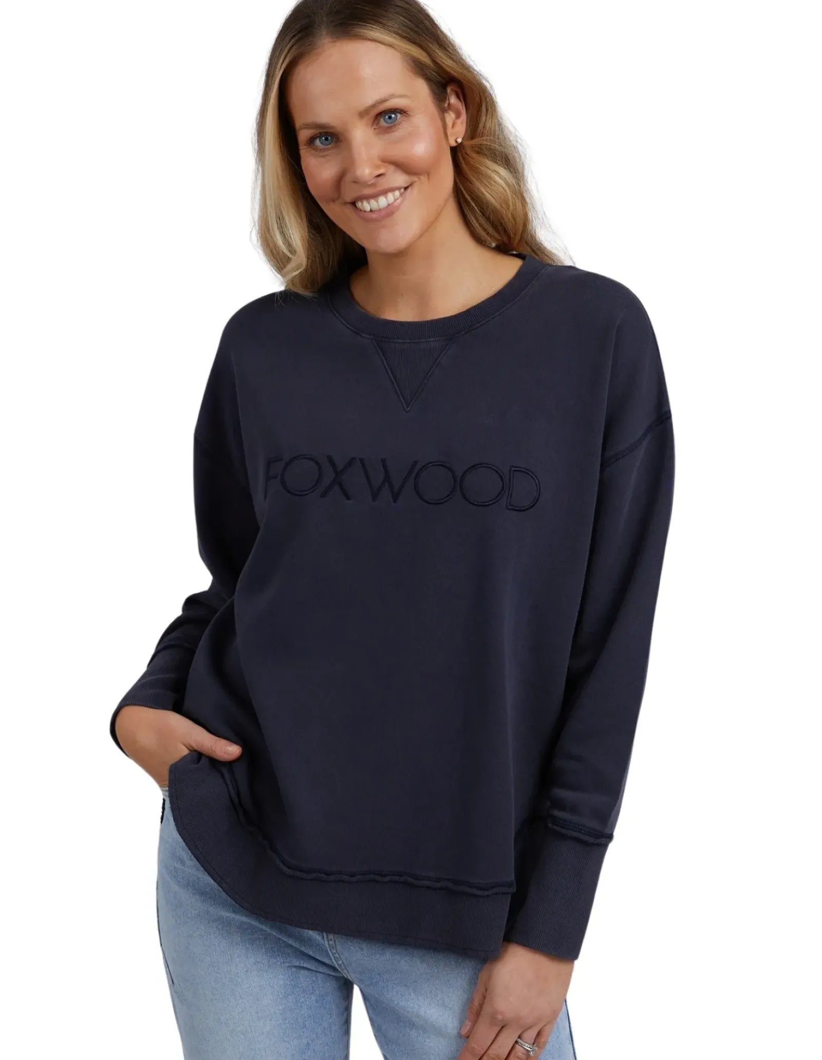 Foxwood Simplified Crew- Washed Navy New