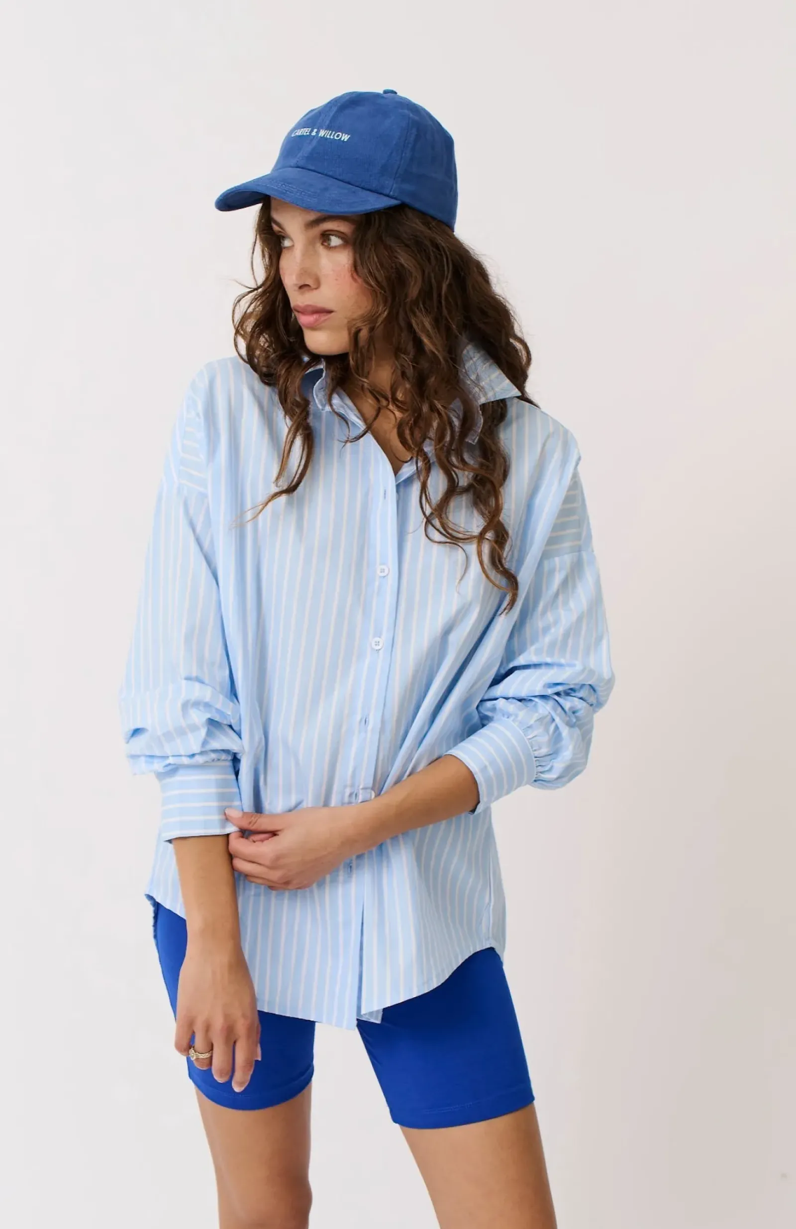 Cartel & Willow Cartel & Willow Tammy Shirt - Aqua Stripe Sale