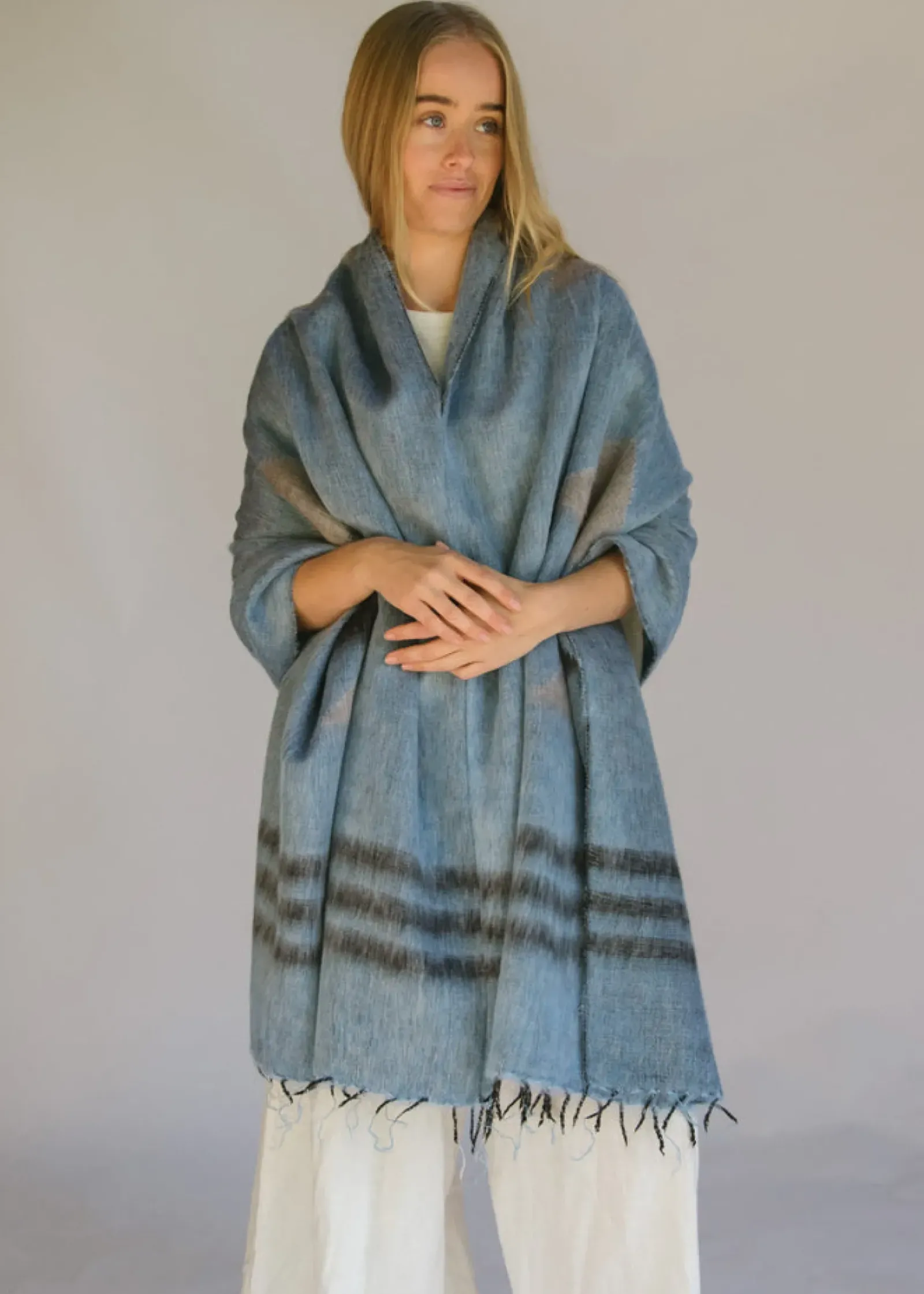 Hobo & Hatch Hobo & Hatch Aztec Poncho- Denim New