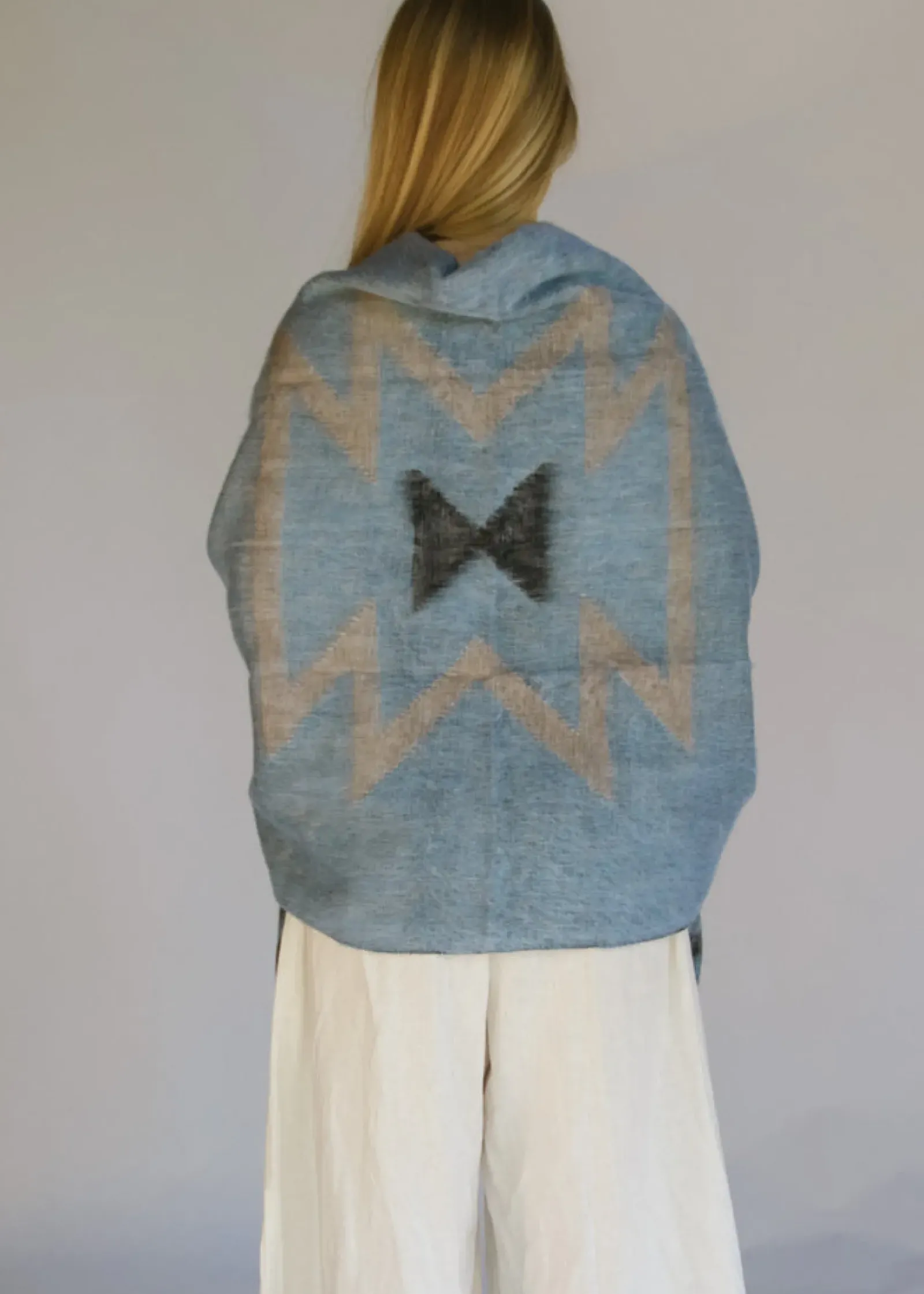 Hobo & Hatch Hobo & Hatch Aztec Poncho- Denim New