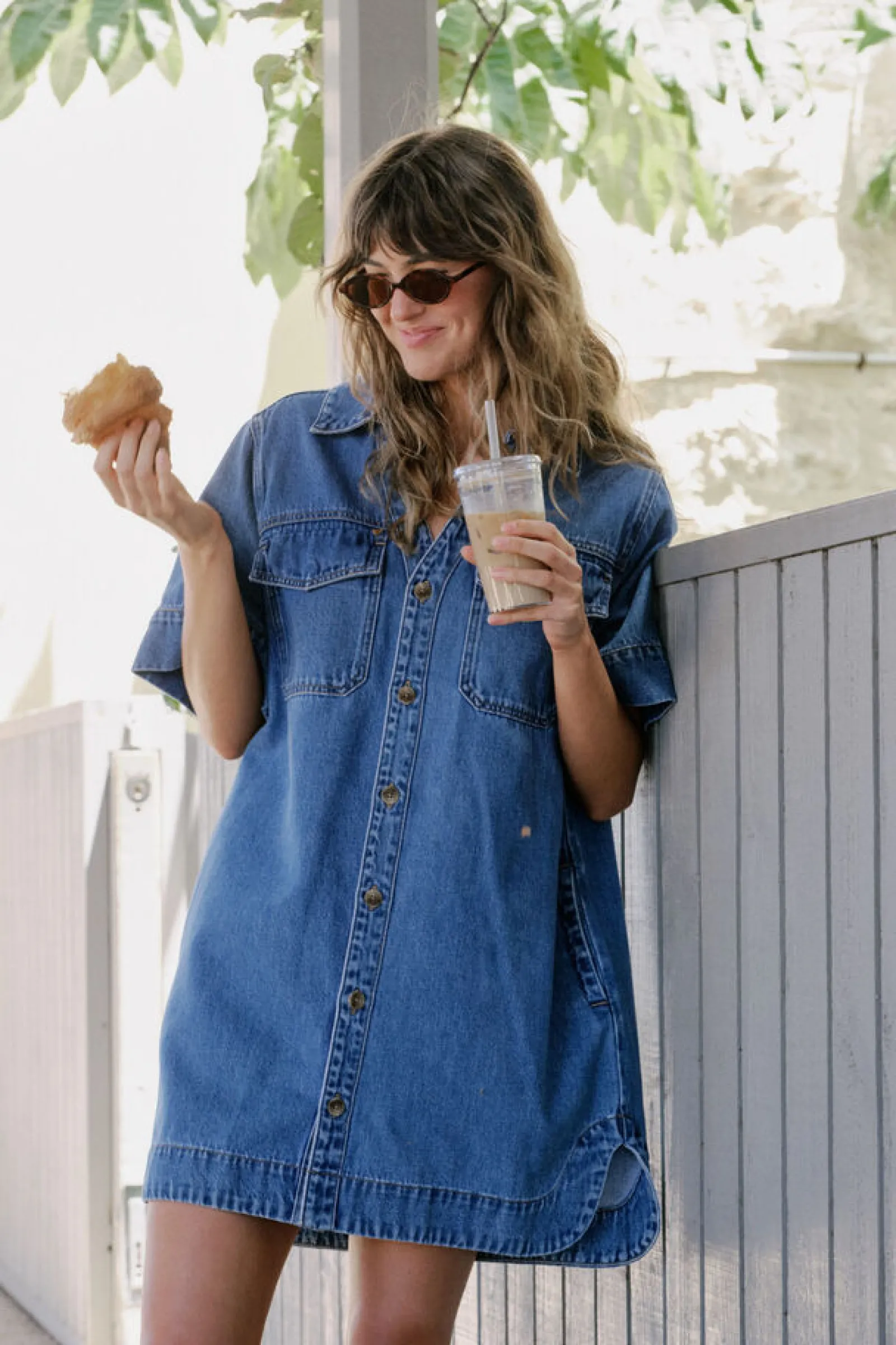 Ceres Life Relaxed Shirt Dress - Fresh Indigo New