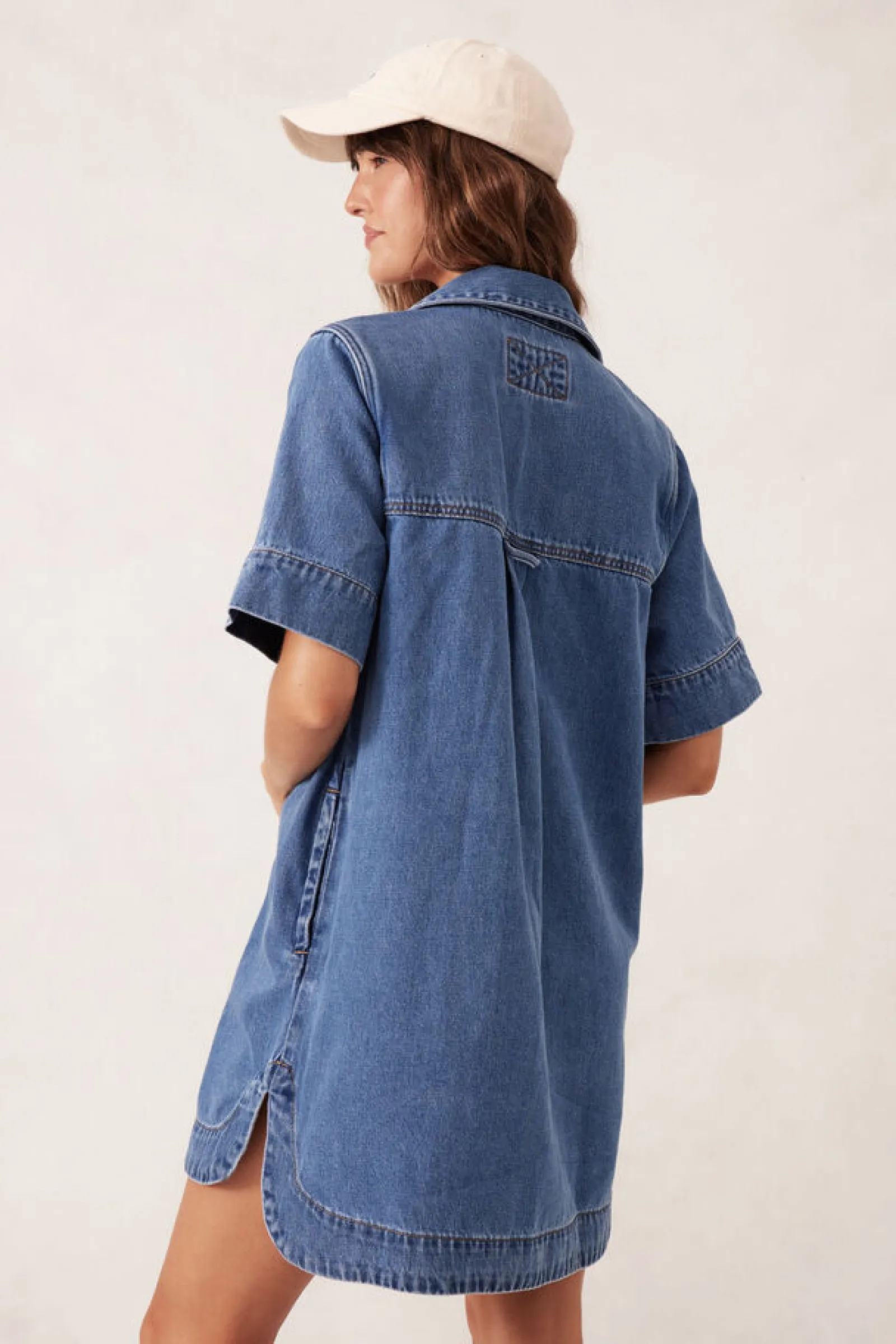 Ceres Life Relaxed Shirt Dress - Fresh Indigo New