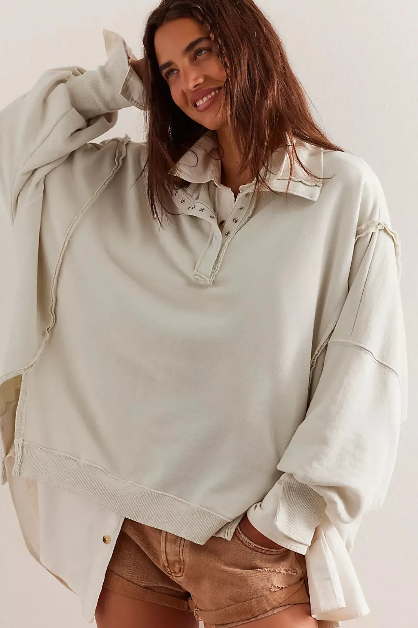 Free People Camden Henley - Grey Opal Discount