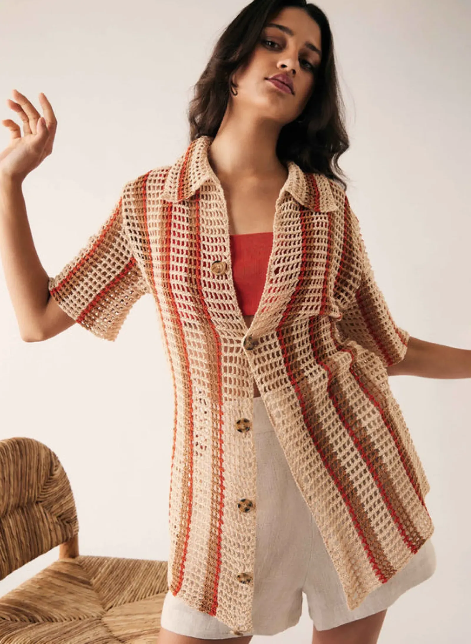 Esmaee Saint Tropez Shirt - Natural Stripe Fashion